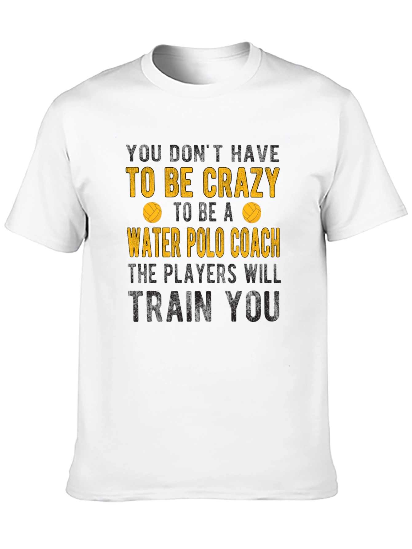 Black Crazy Water Polo Coach T-Shirt - Humorous Sportswear view 10