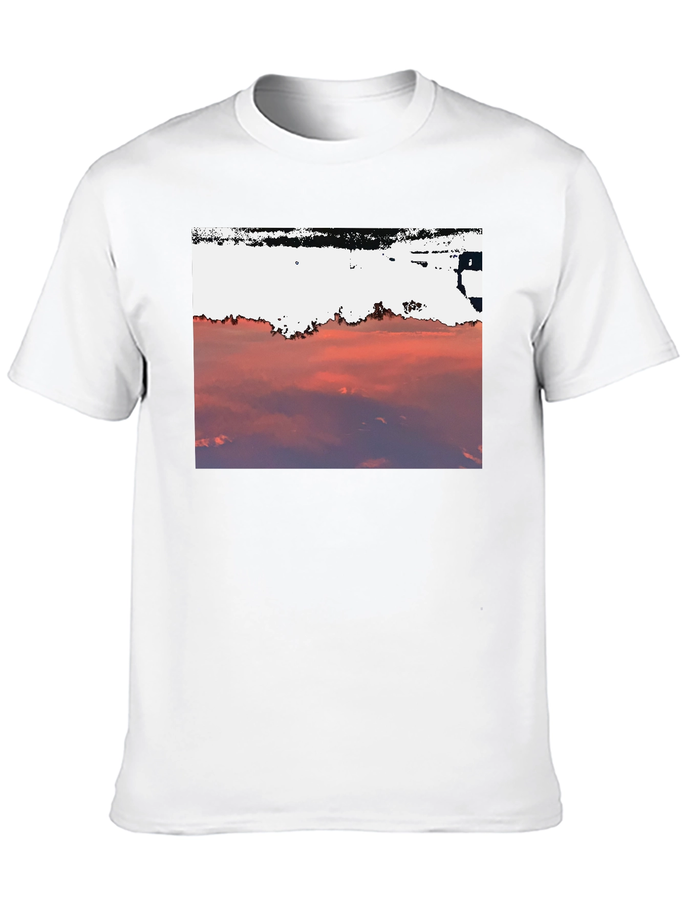 Black Sunset Sky Graphic Tee - Black Cotton Blend view 10