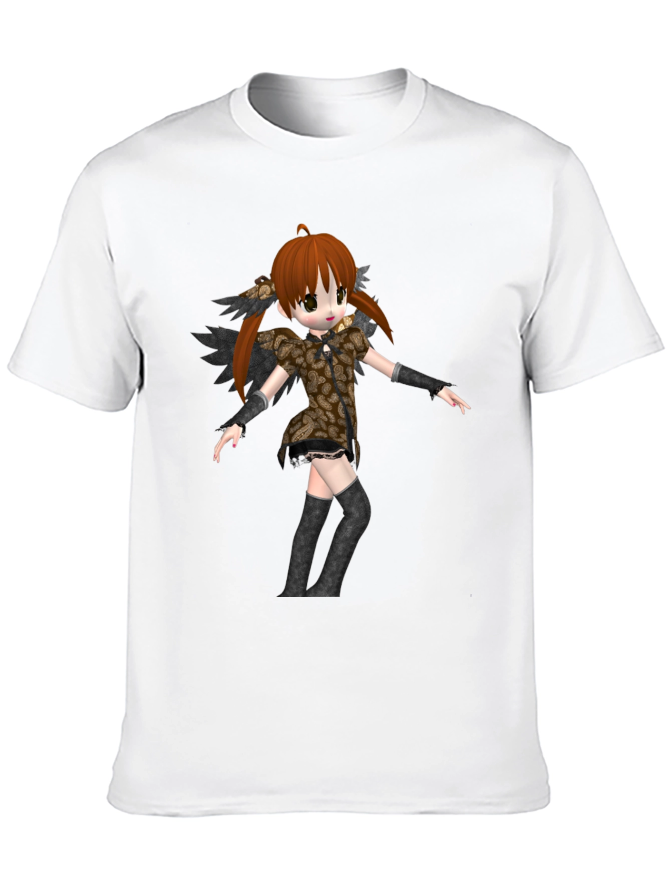 Black Anime Girl Graphic Black T-Shirt view 10