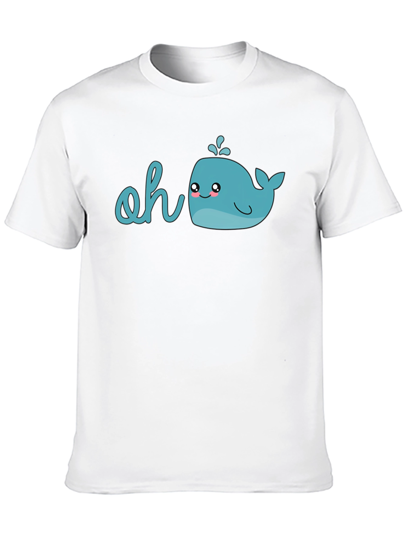 Black Cute Cartoon Whale Graphic T-Shirt view 10