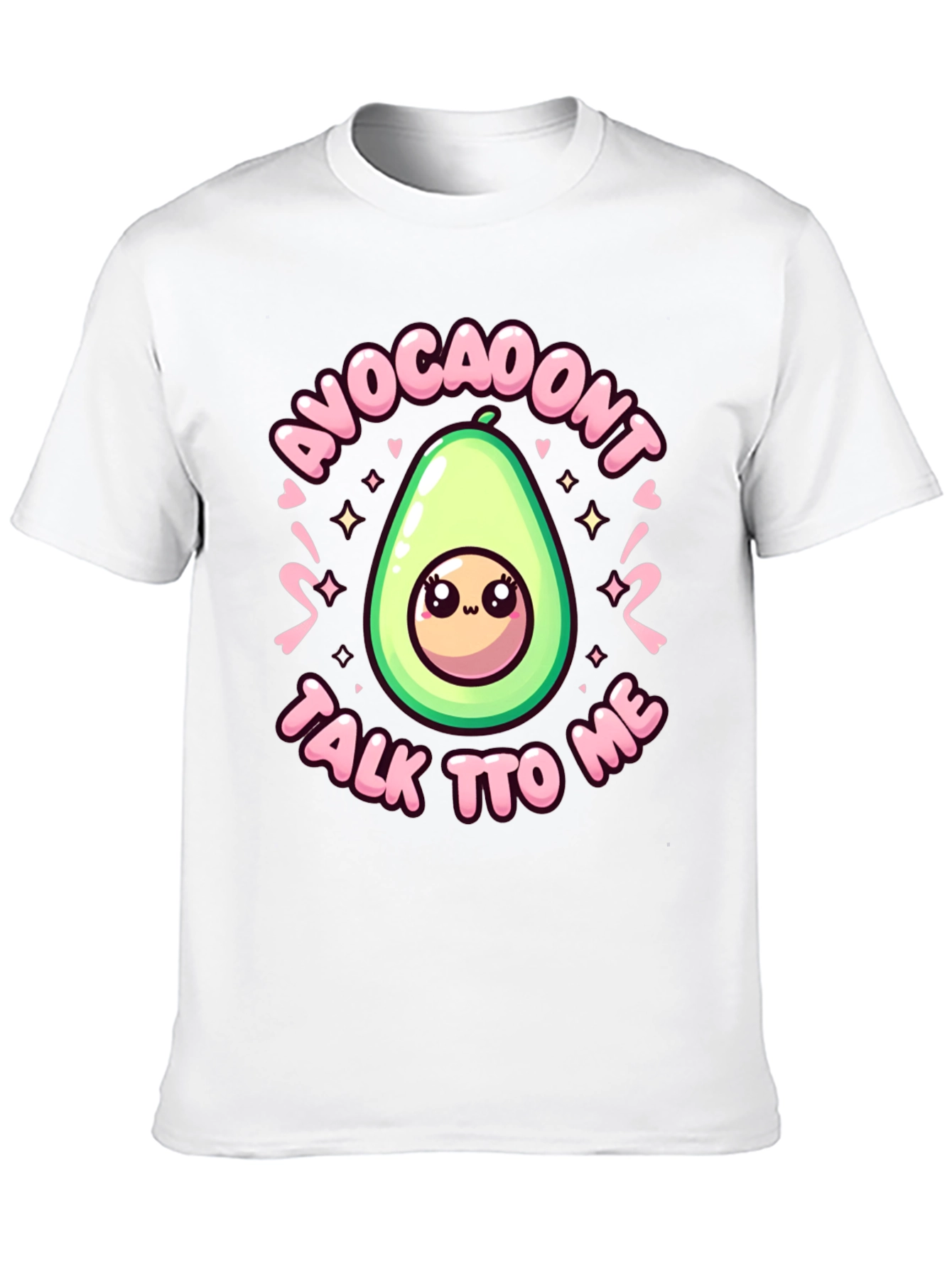 Black Cute Avocado Cartoon S'Avoca-Don't Talk To Me Black T-Shirt view 10