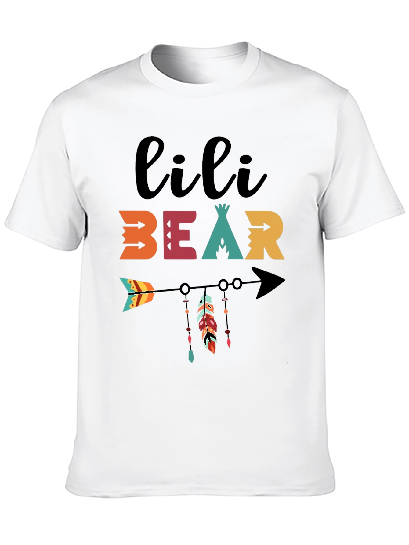 Black Lili Bear Arrow Graphic Tee - Black Cotton Blend Shirt view 10