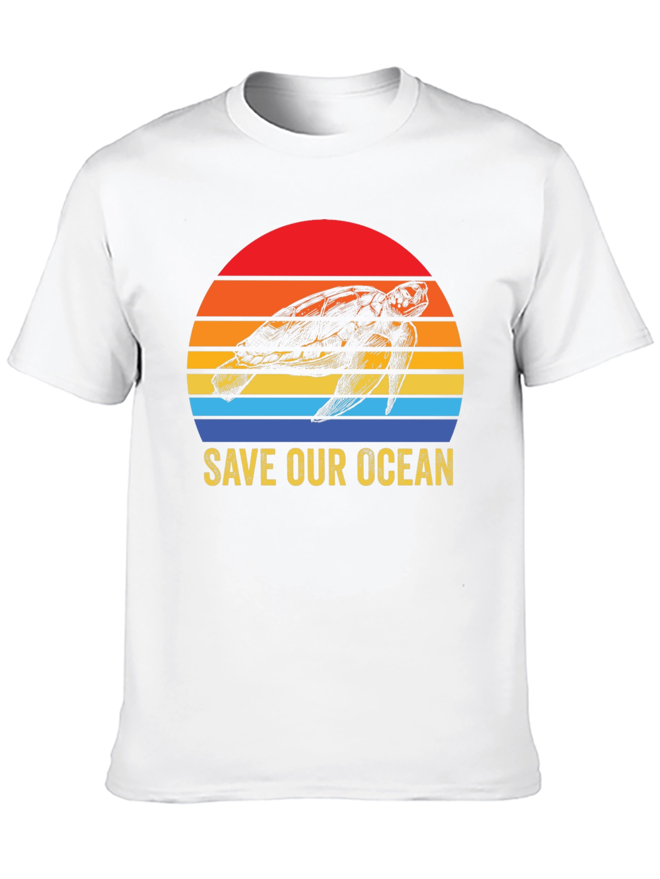 Black Save Our Ocean Turtle Graphic T-Shirt view 10