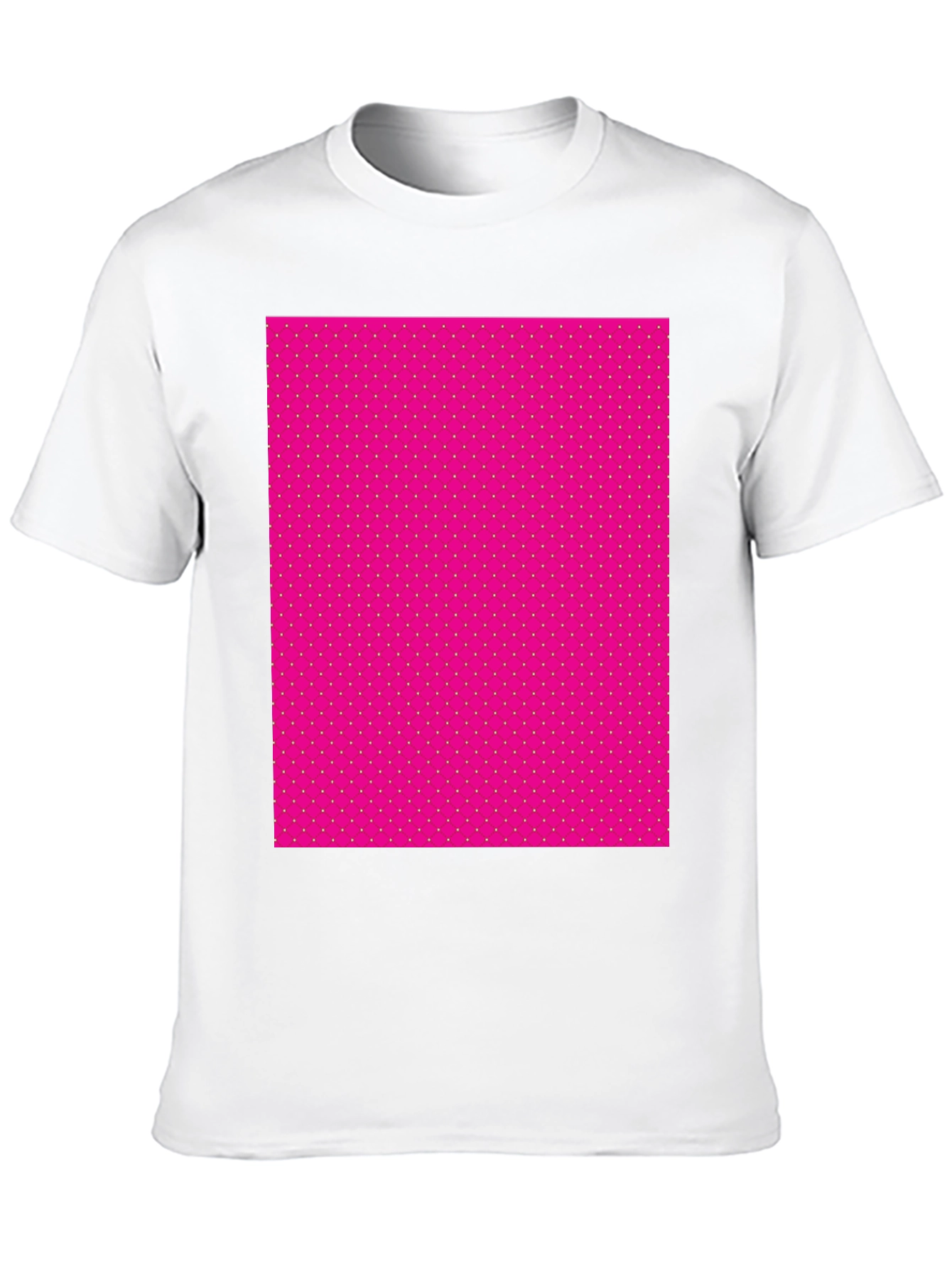 Black Men's Black T-Shirt with Pink Polka Dot Pattern view 10