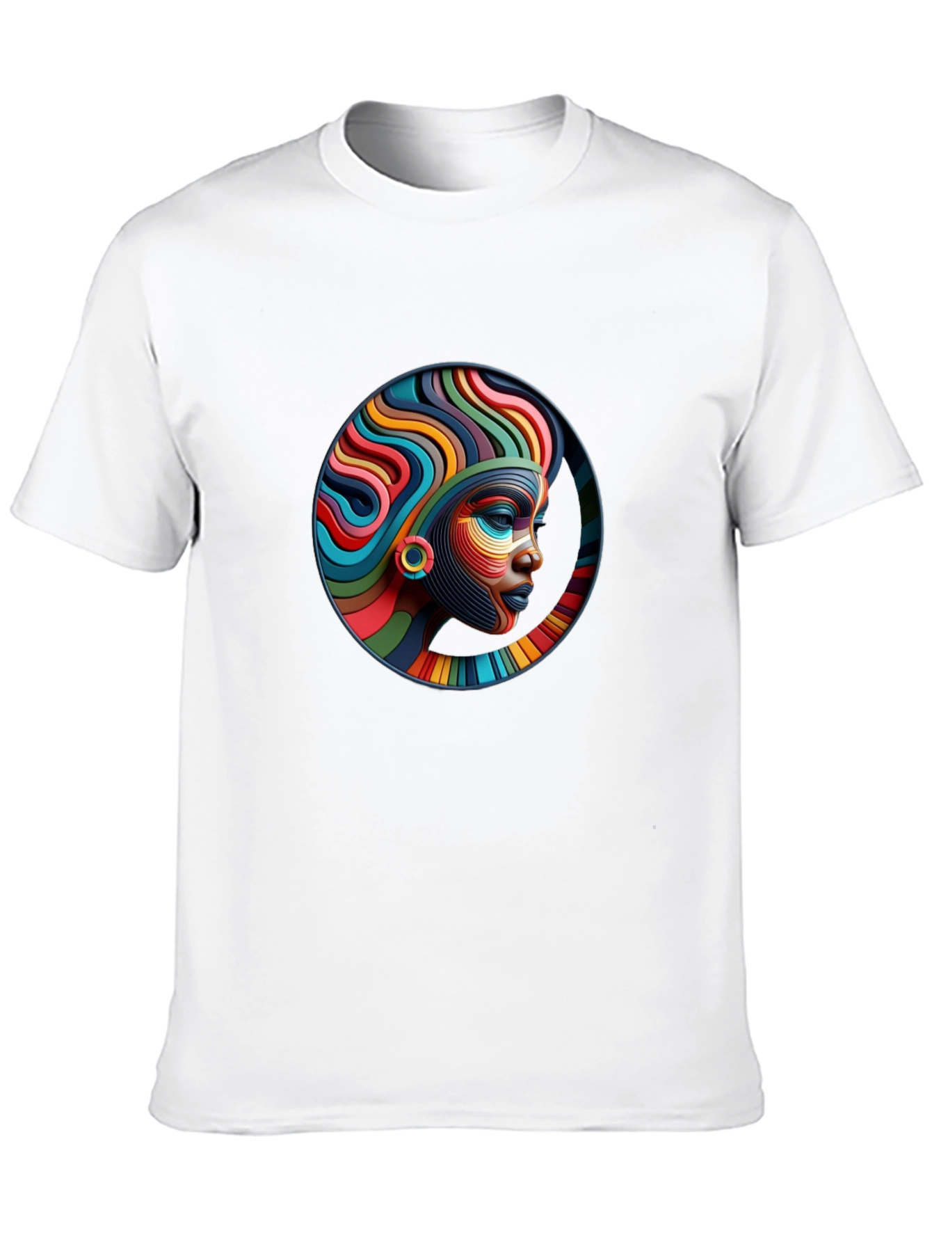 Black Abstract African Woman Art T-Shirt view 10