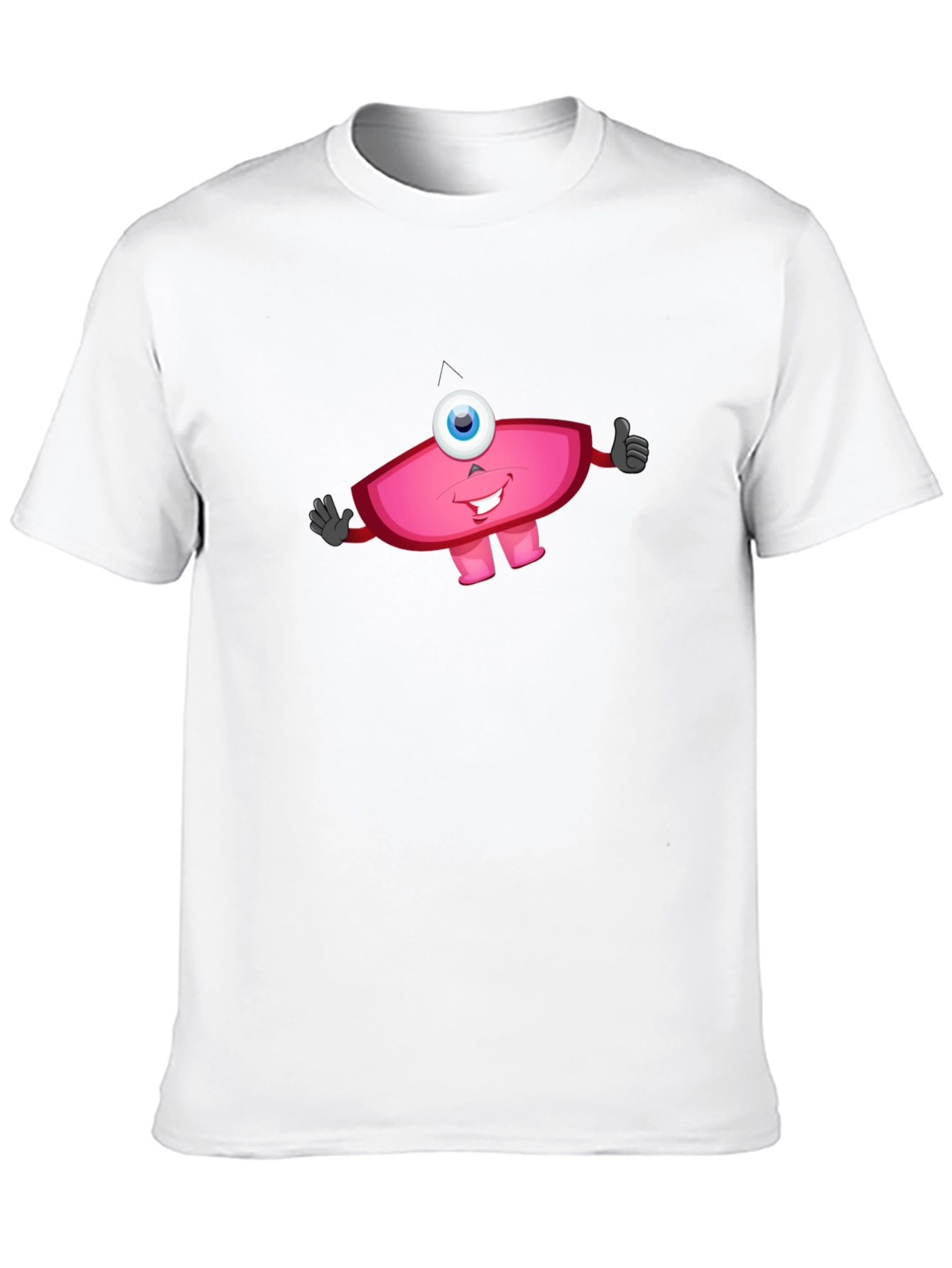 Black Funny One-Eyed Monster Graphic Tee - Black view 10