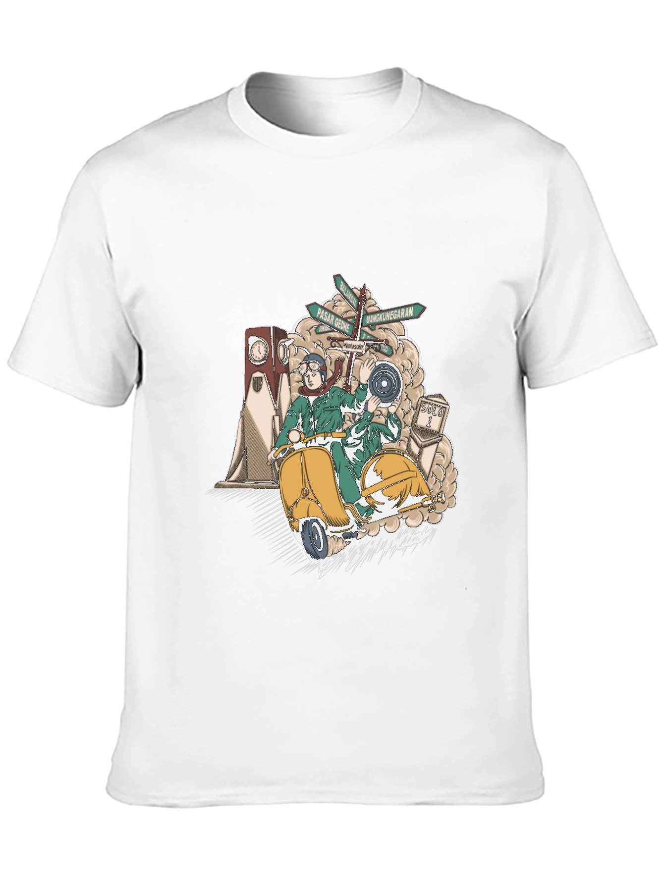 Black Vintage Scooter Graphic Tee - Retro Style view 10