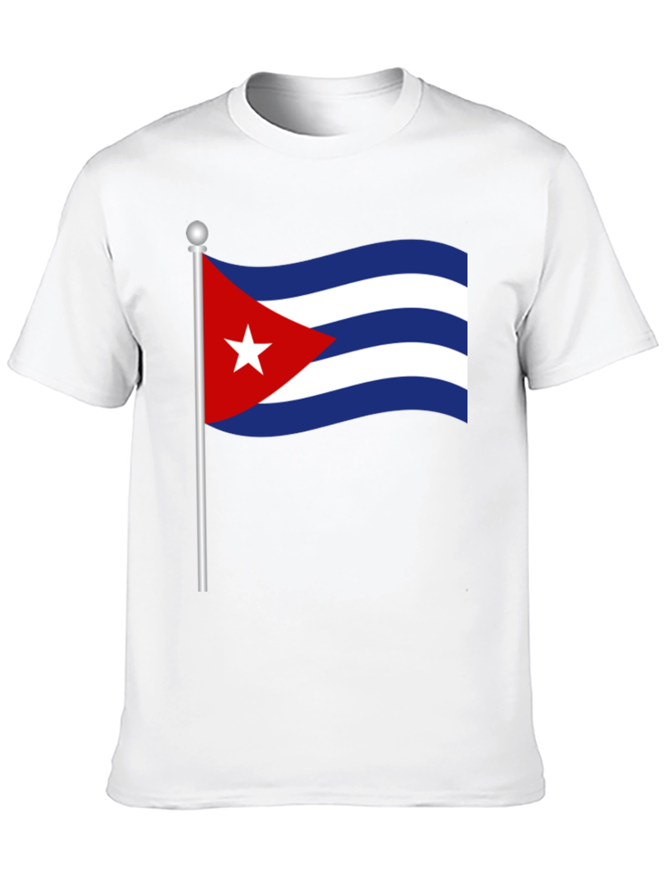 Black Cuba Flag T-Shirt - Black Crew Neck Tee view 10