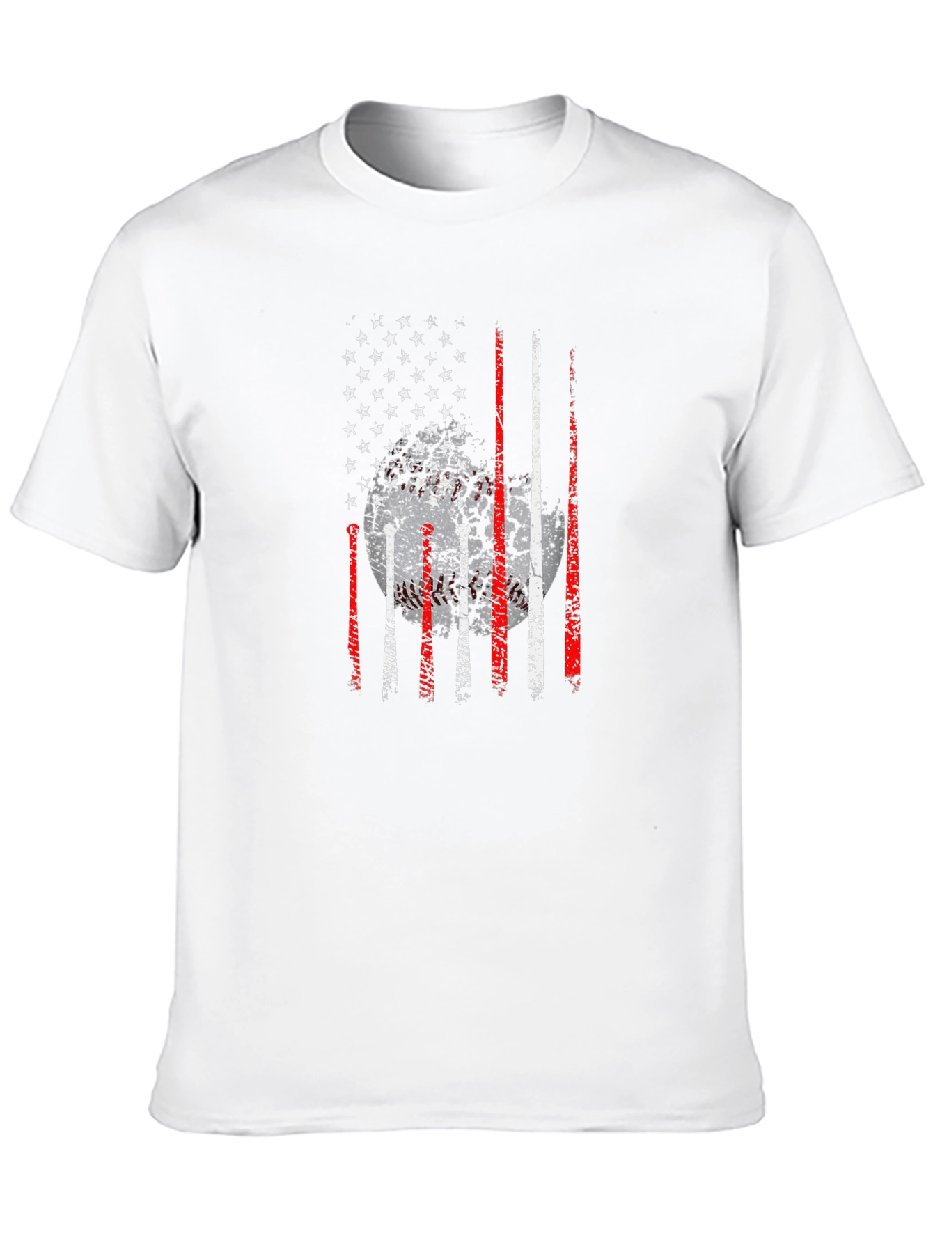 Black Baseball USA Flag Graphic T-Shirt view 10