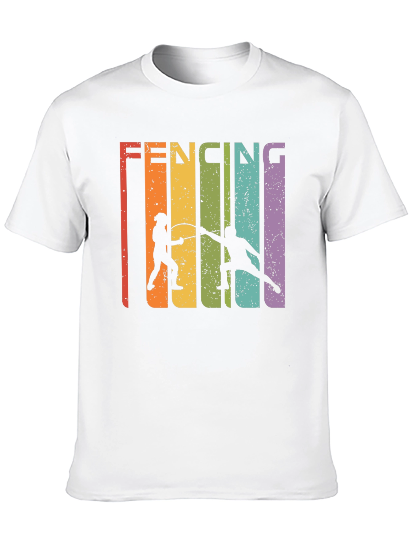 Black Retro Fencing Graphic T-Shirt view 10
