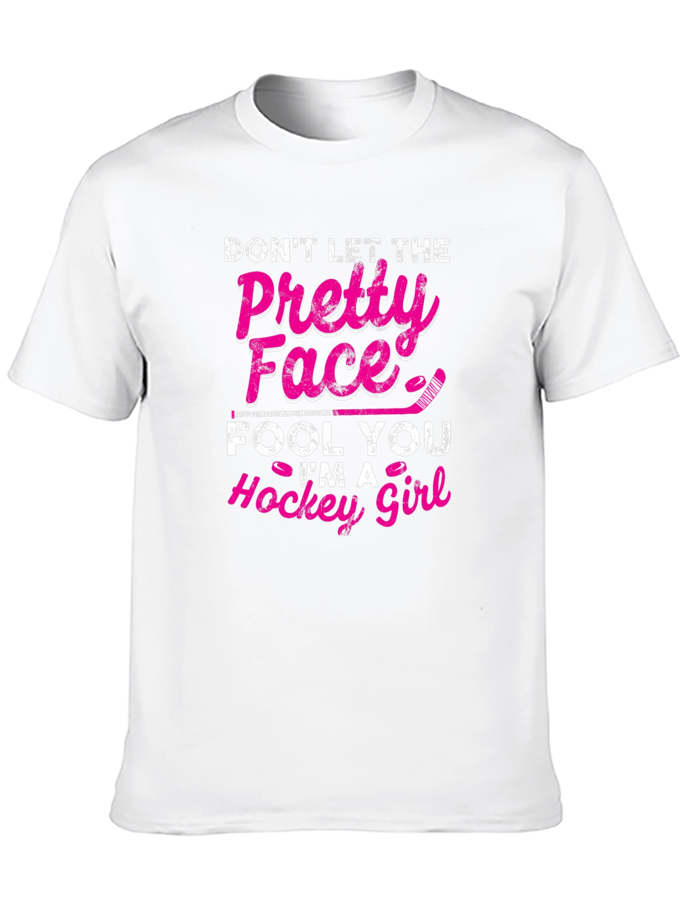 Black Hockey Girl T-Shirt - Don't Let The Pretty Face Fool You view 10
