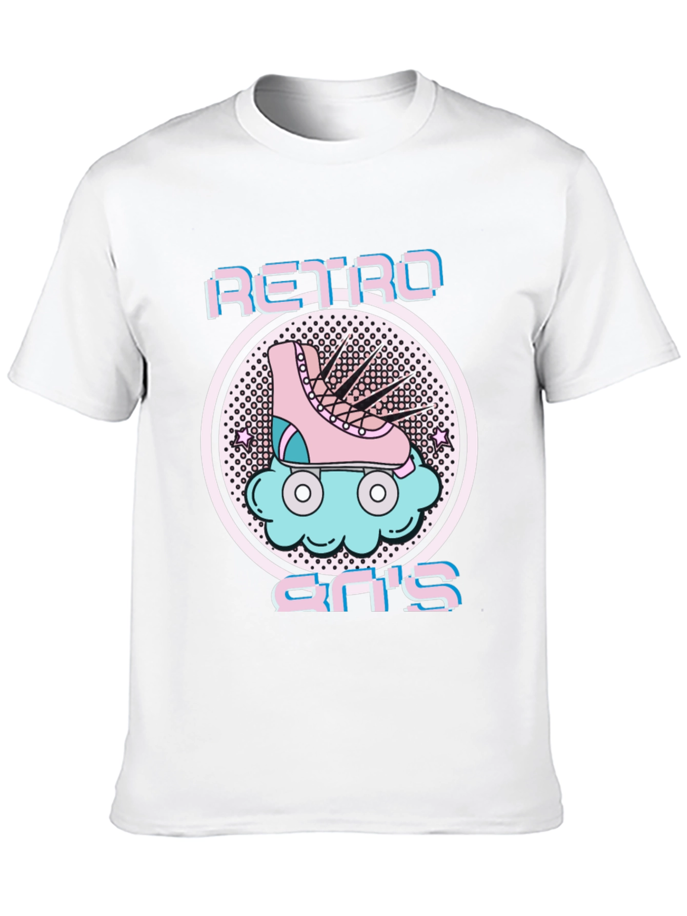 Black Retro 80's Roller Skate Graphic Tee view 10