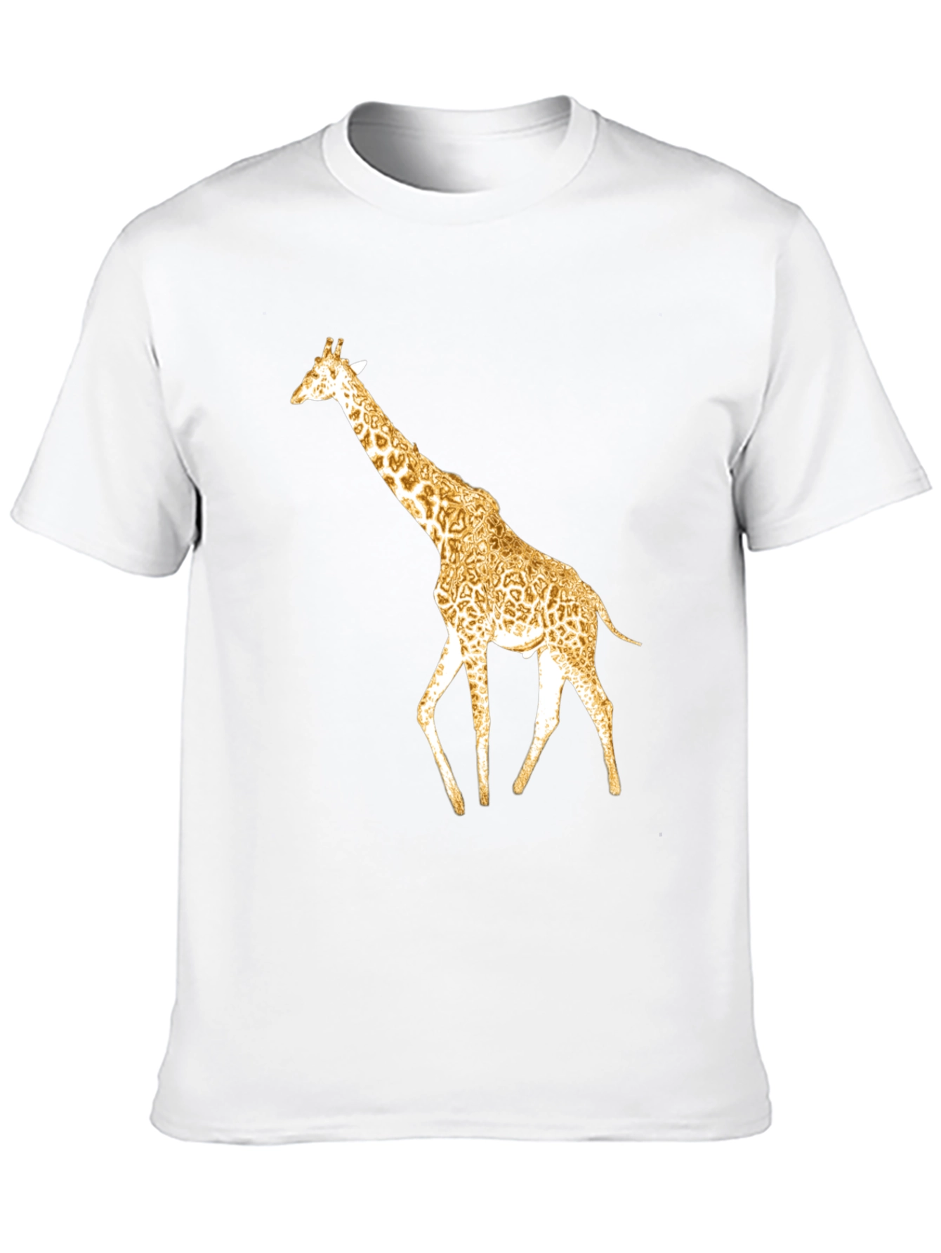 Black Stylish Giraffe Print Black T-Shirt view 10