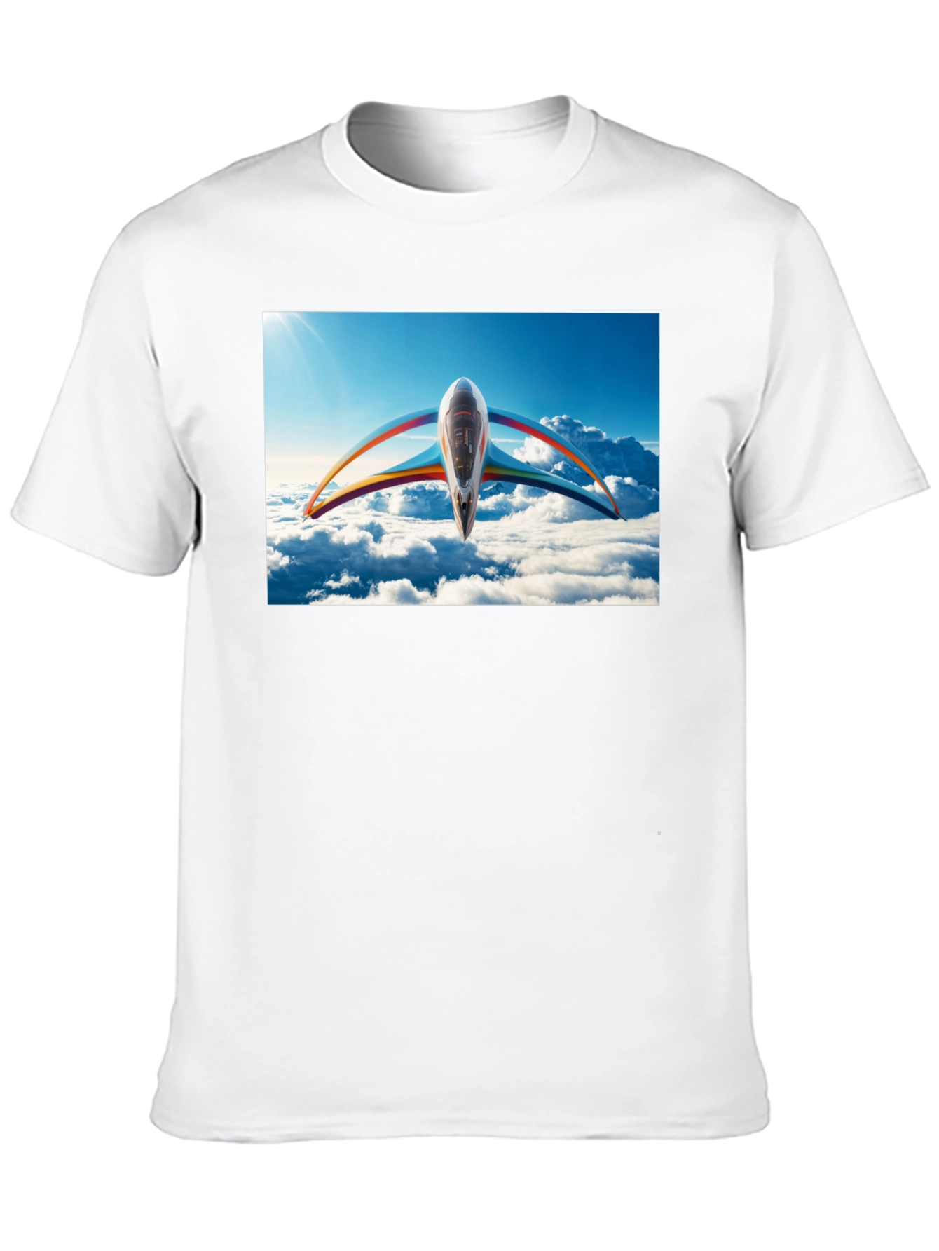 Black Futuristic Plane Graphic T-Shirt view 10