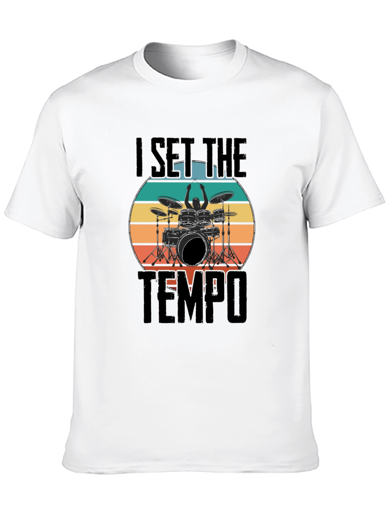 Black I Set The Tempo Drummer T-Shirt view 10