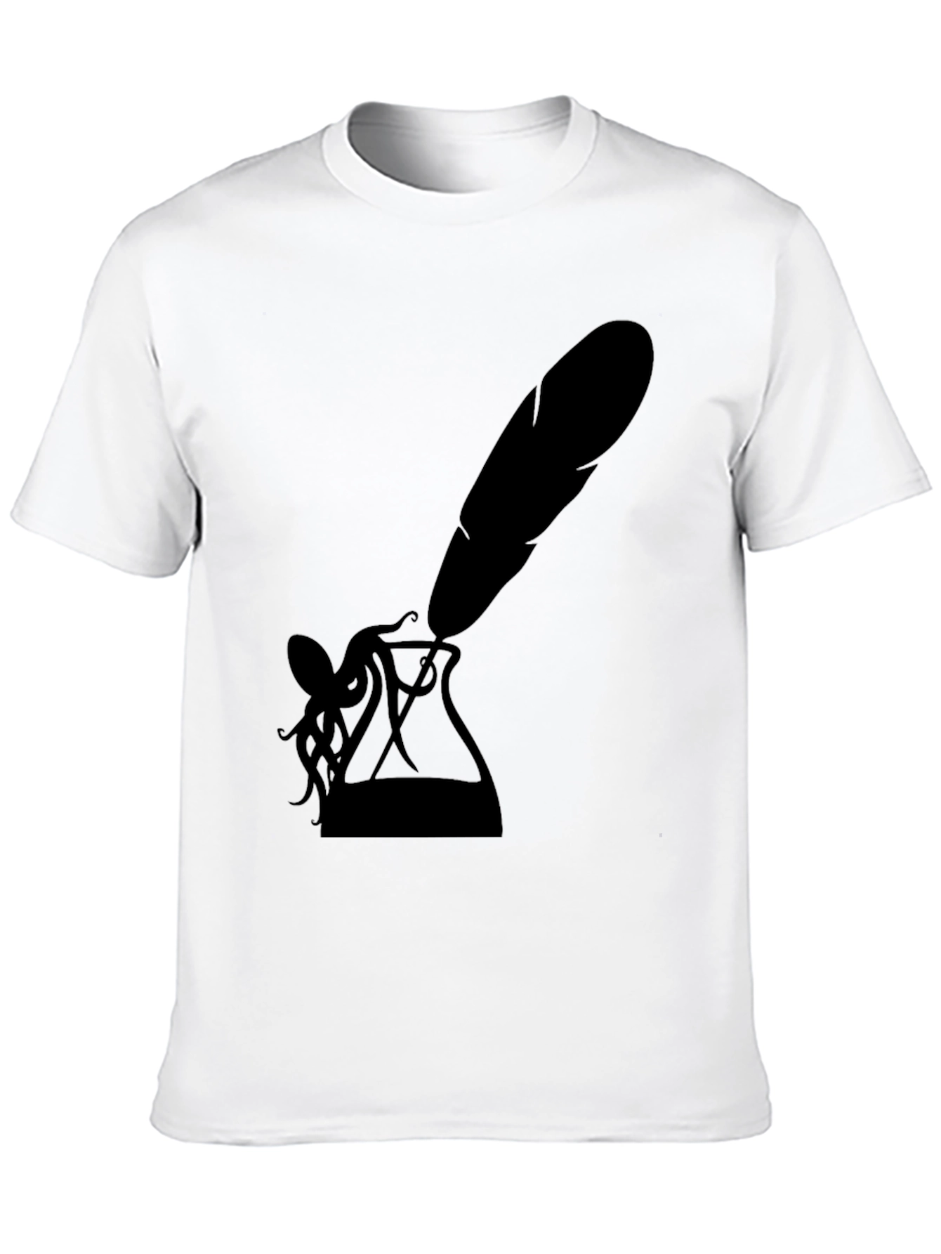 Black Octopus Quill Ink T-Shirt - Black Graphic Tee view 10
