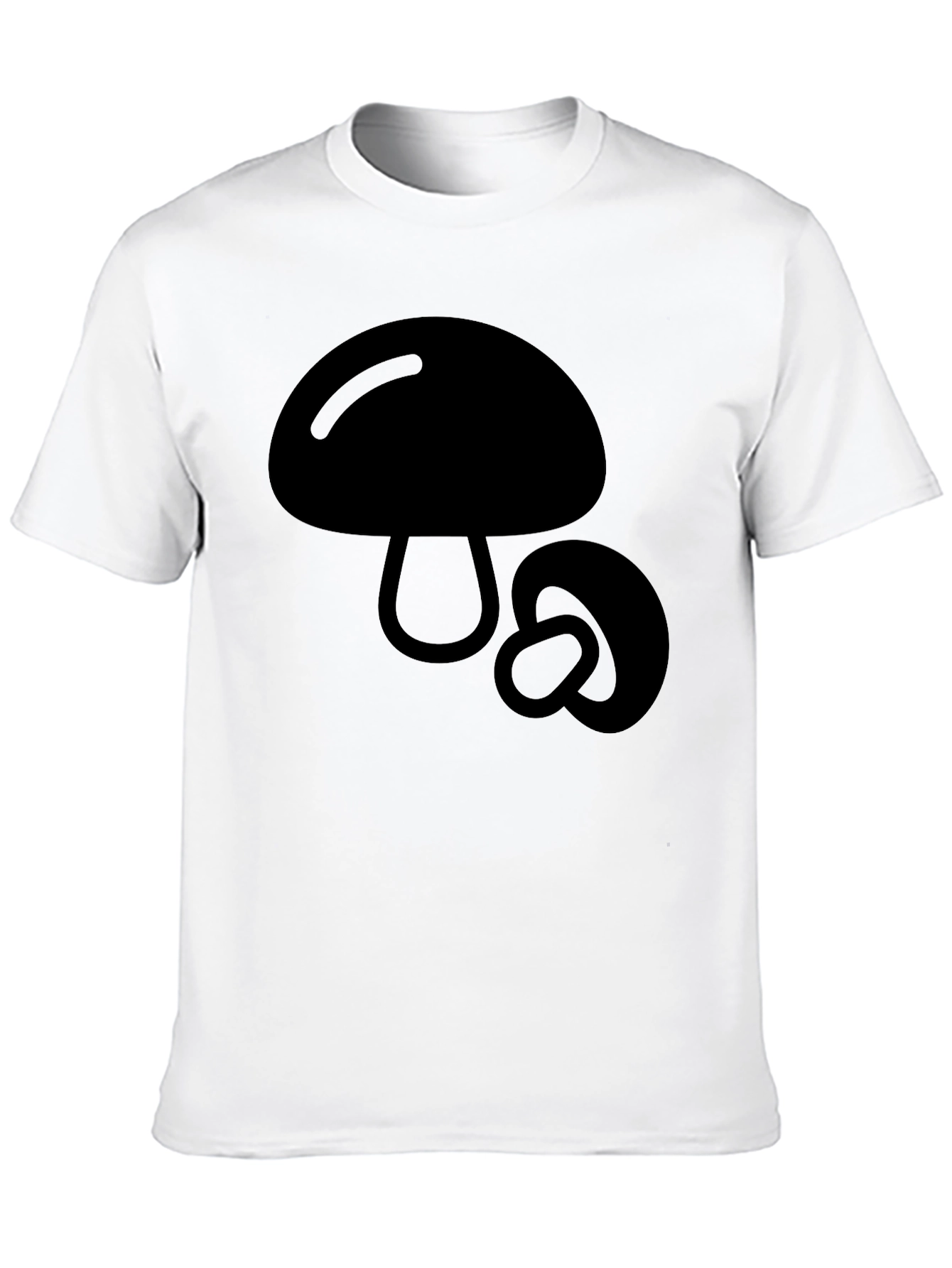 Black Mushroom Graphic Tee - Black Cotton Blend view 10