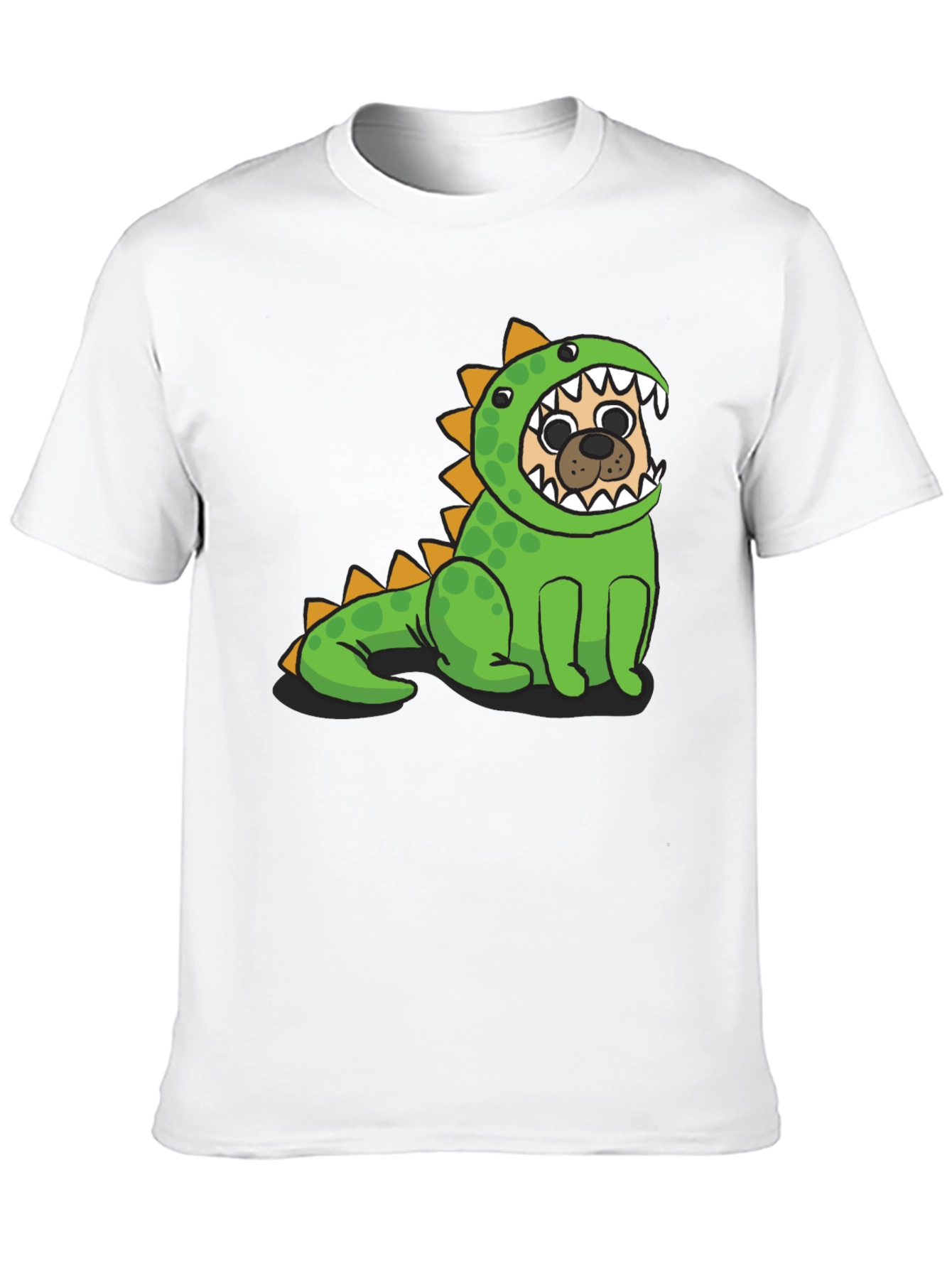 Black Pug in Dino Costume Graphic T-Shirt view 10
