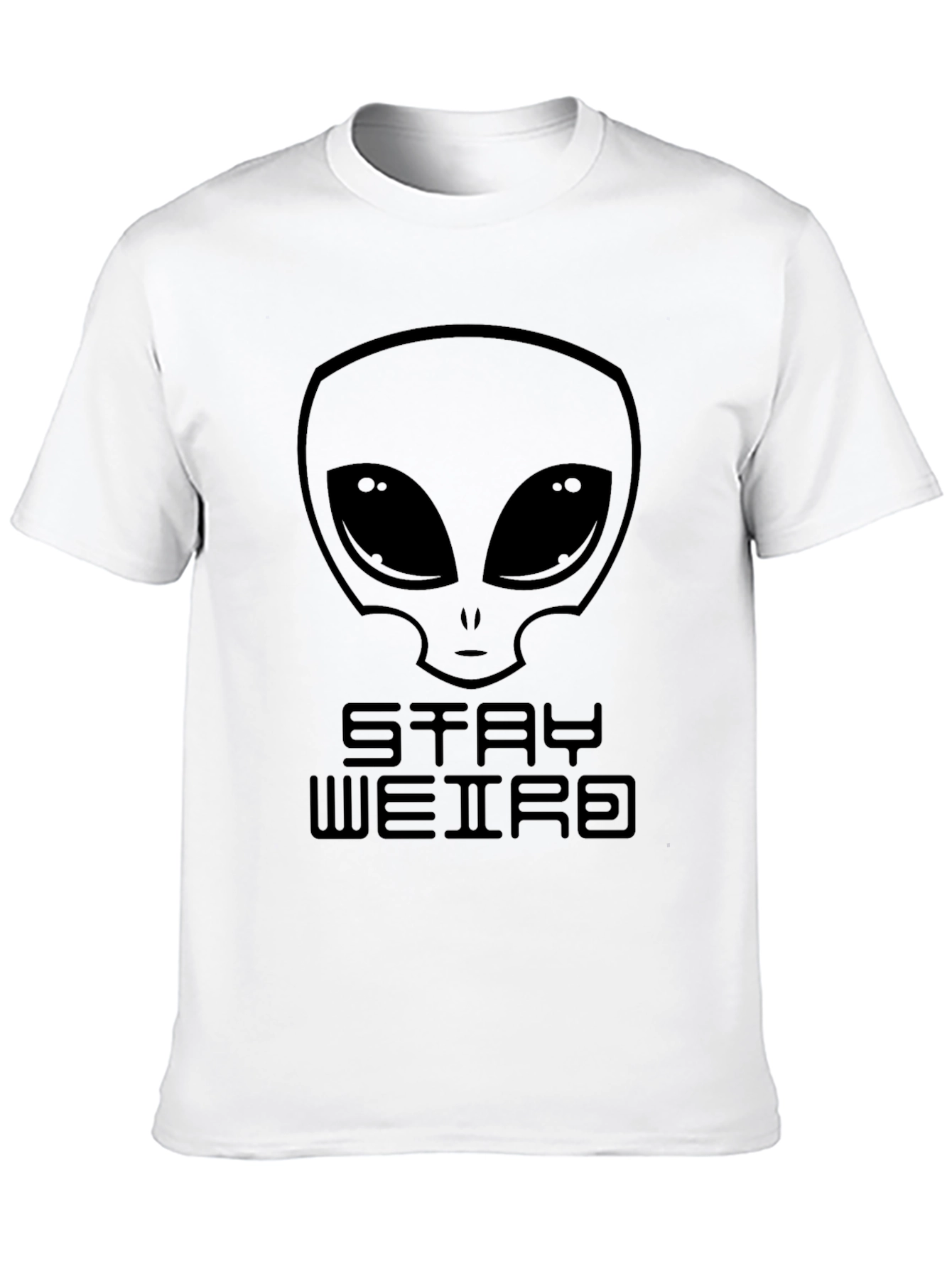 Black Stay Weird Alien Graphic T-Shirt view 10