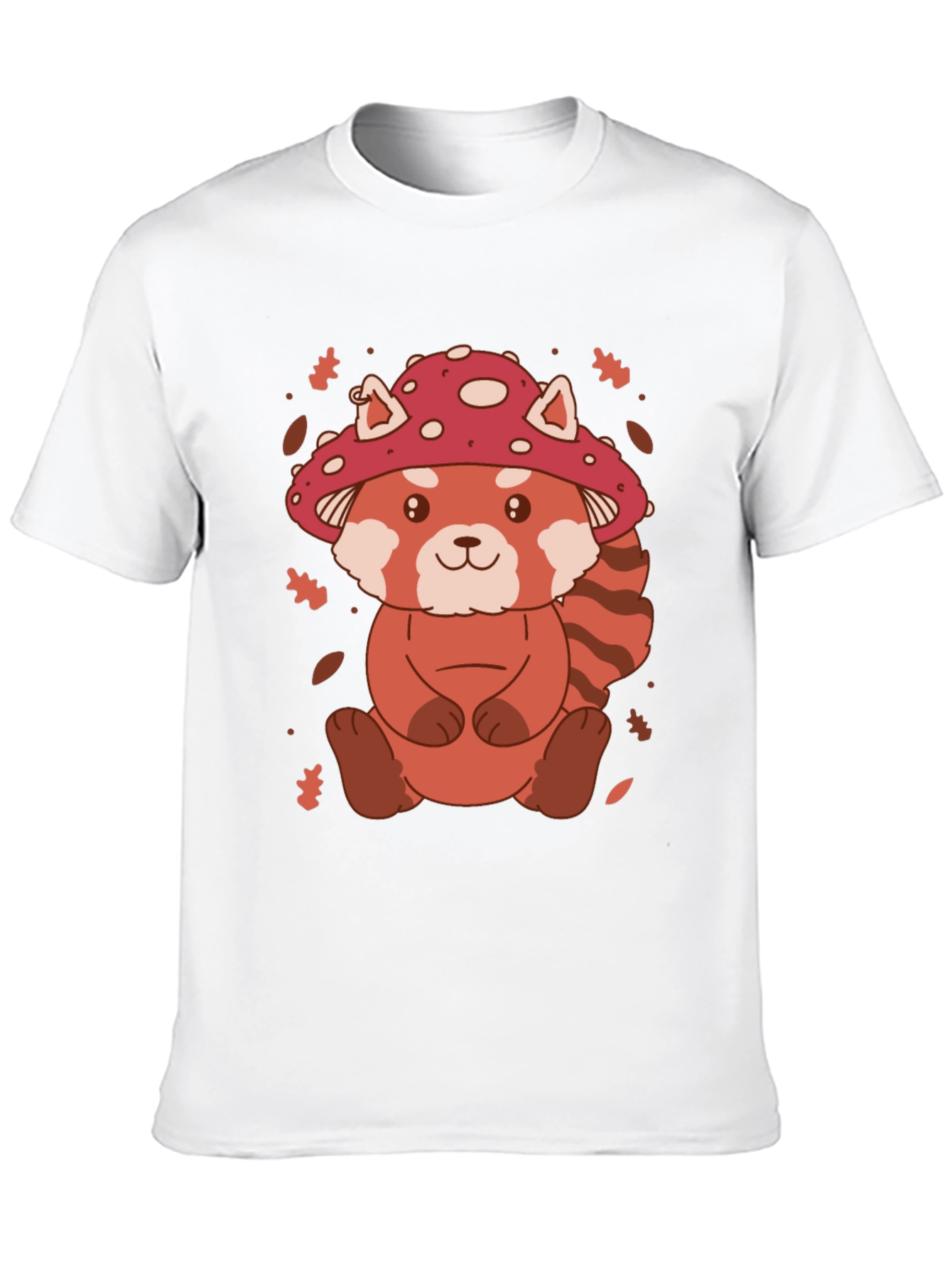 Black Mushroom Red Panda Graphic Tee view 10