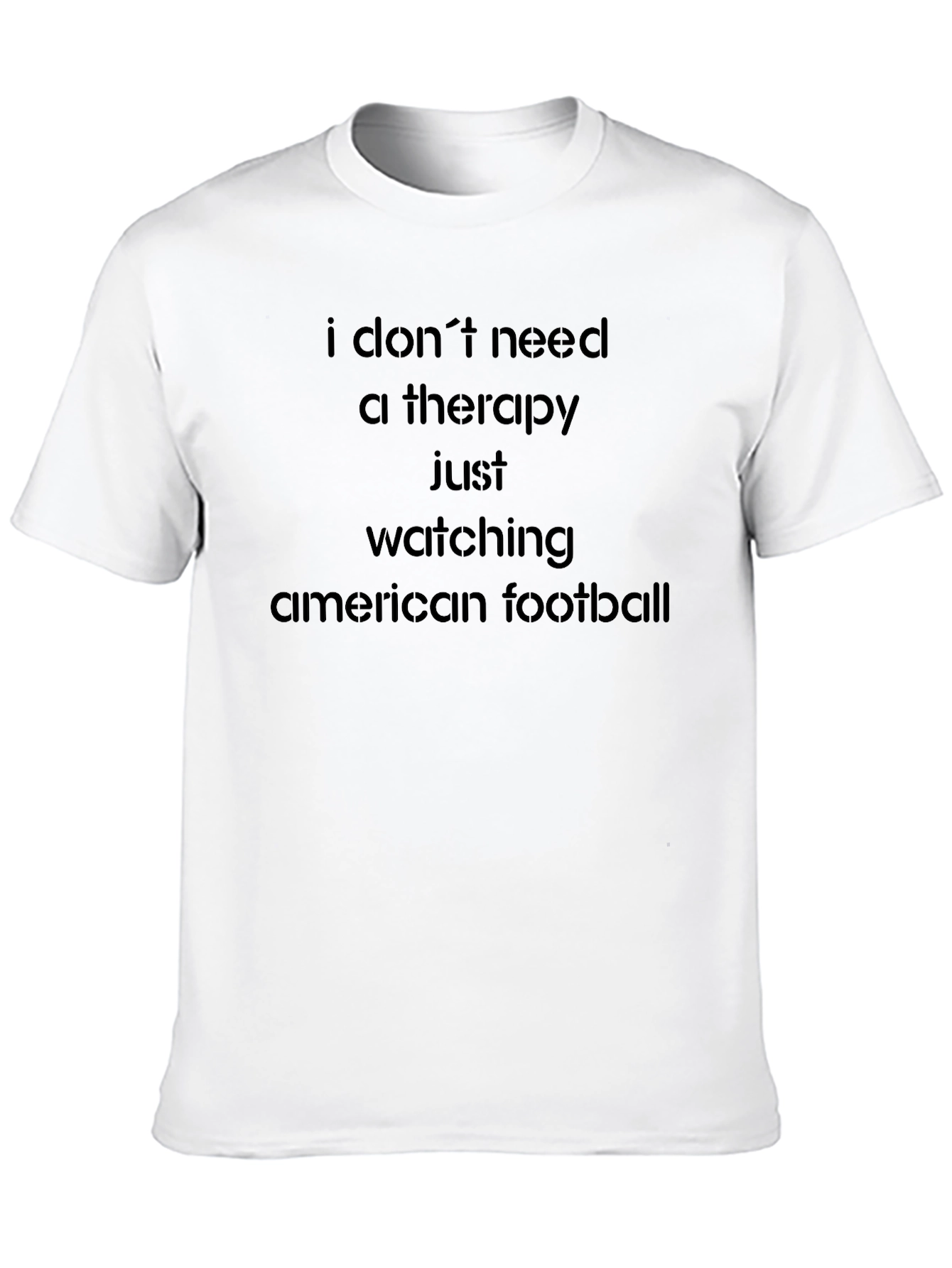 Black American Football Therapy T-Shirt view 10
