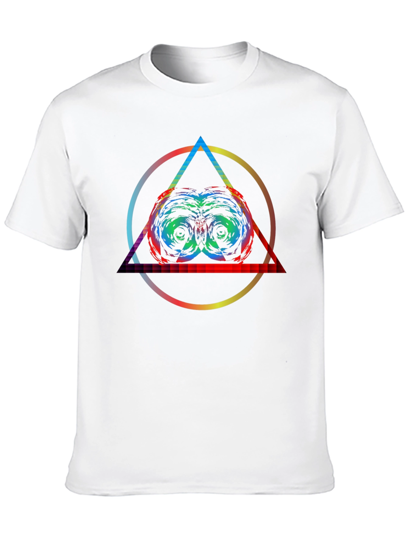 Black Psychedelic Owl Eye T-Shirt - Colorful Graphic Tee view 10