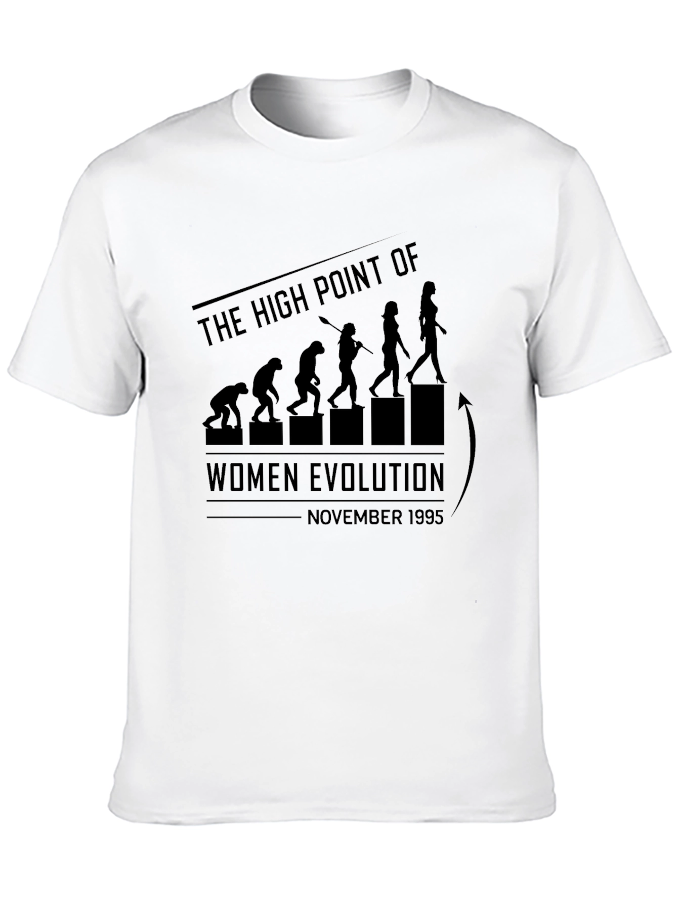 Black Funny Women's Evolution November 1995 Graphic T-Shirt view 10