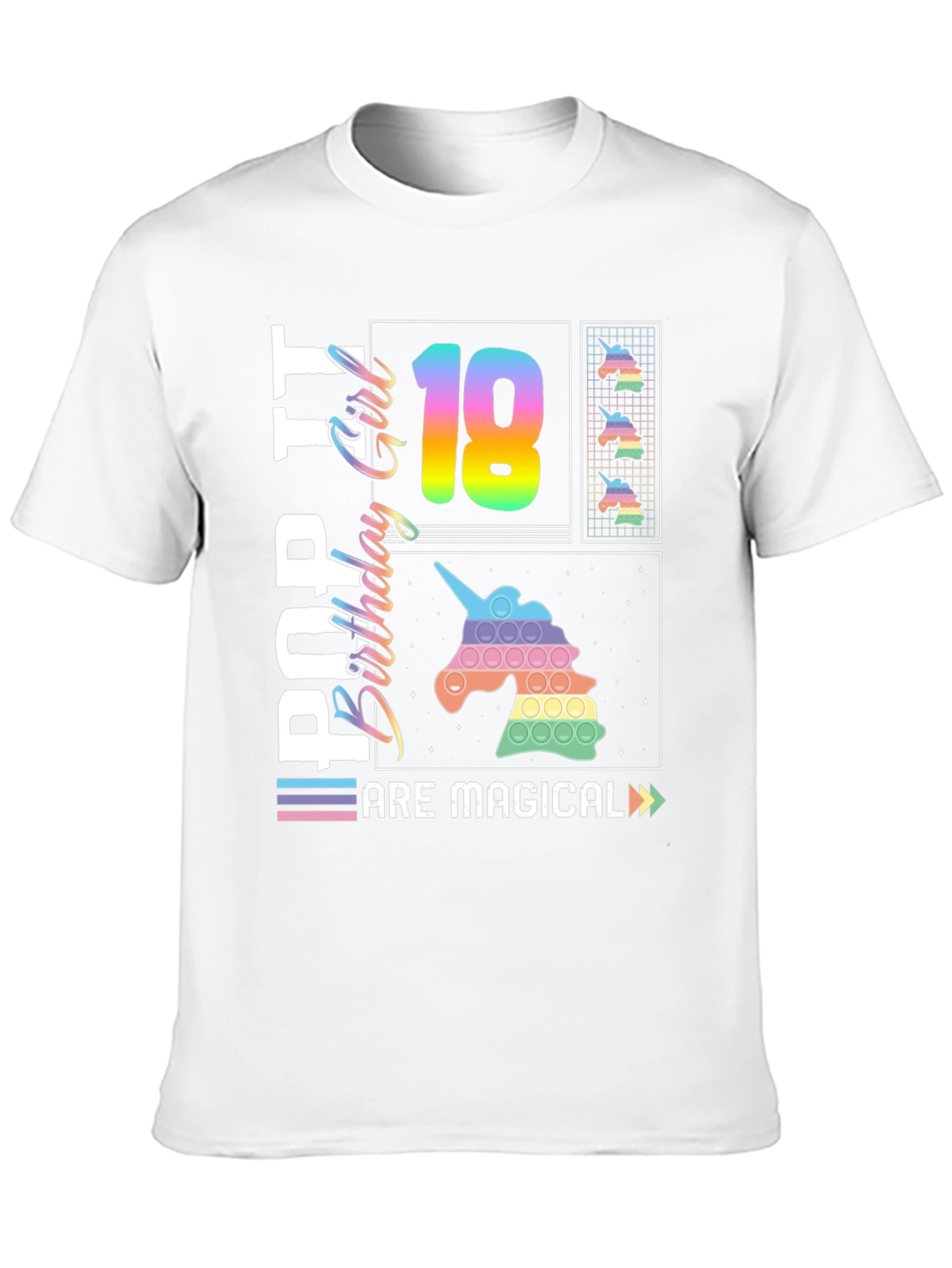 Black Pop It 18th Birthday Girl T-Shirt view 10