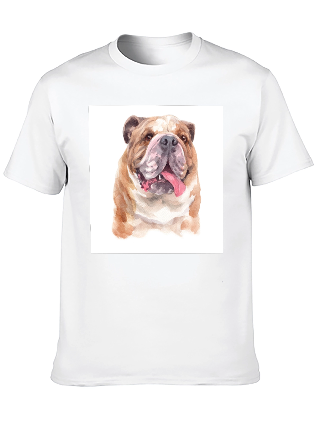 Black Bulldog Watercolor Graphic Tee - Black Cotton Blend view 10