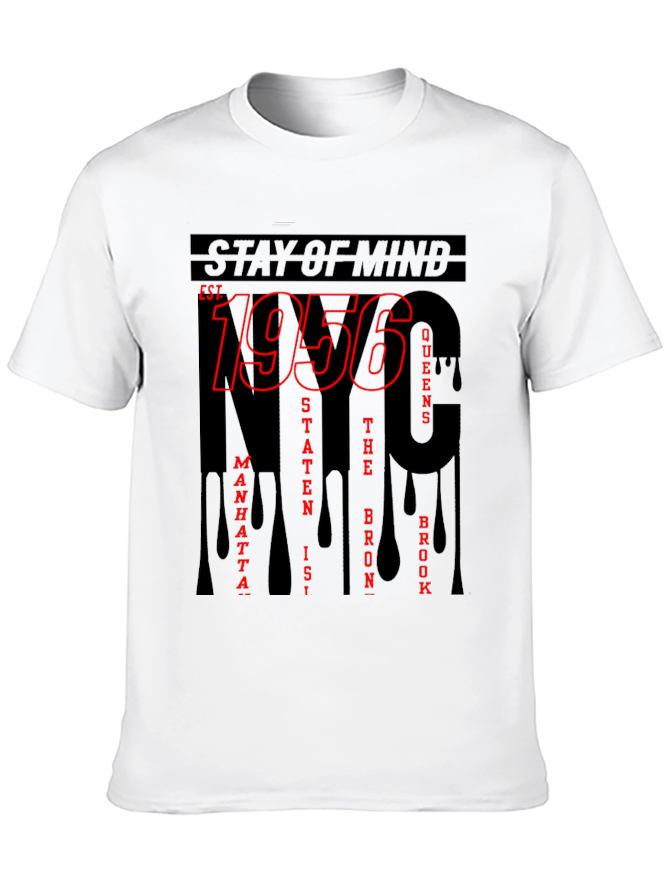 Black NYC 1956 Graphic Print Crew Neck T-Shirt view 10