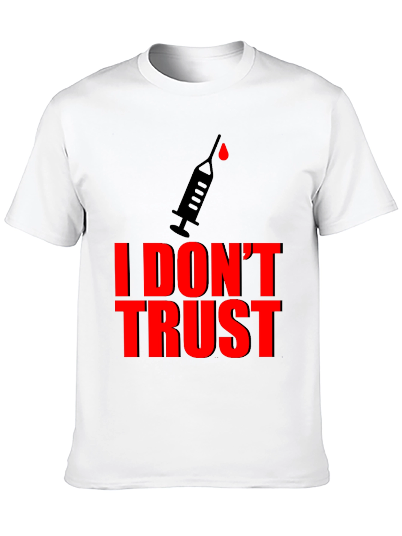 Black I Don't Trust Graphic Tee - Conspiracy Statement T-Shirt view 10