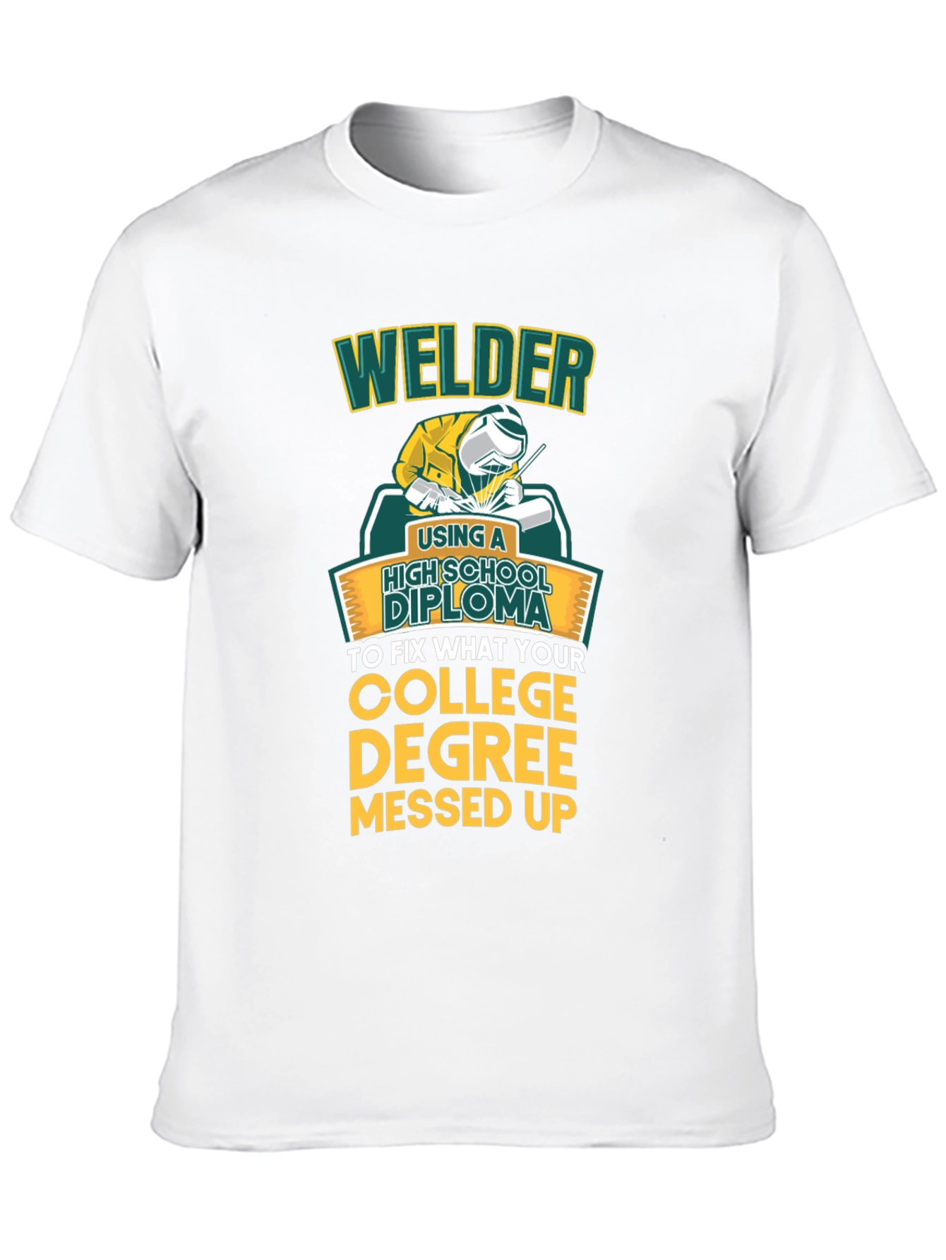 Black Welder High School Diploma Funny Black T-Shirt view 10