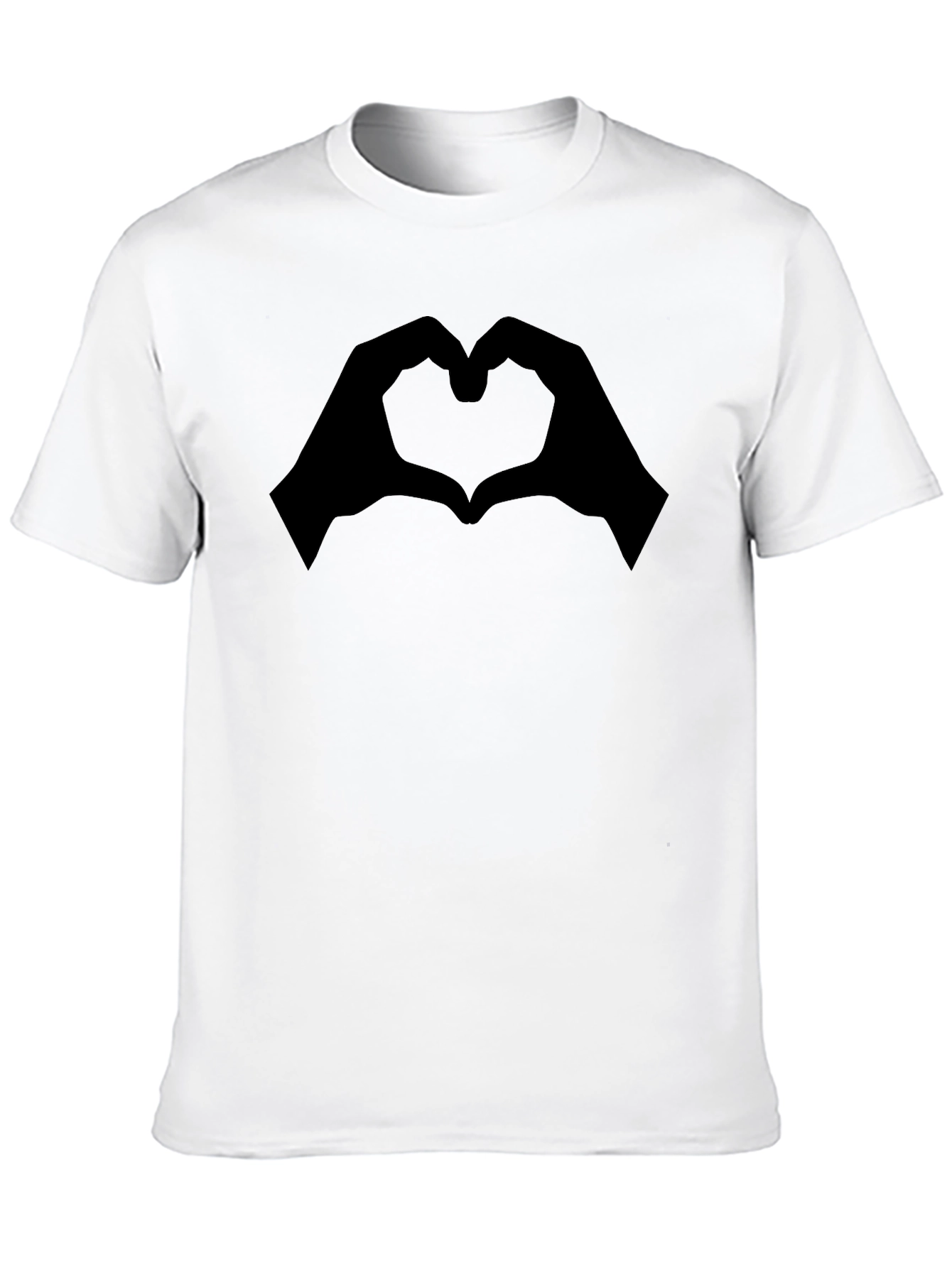 Black Heart Hands Graphic Tee - Modern Black T-Shirt view 10