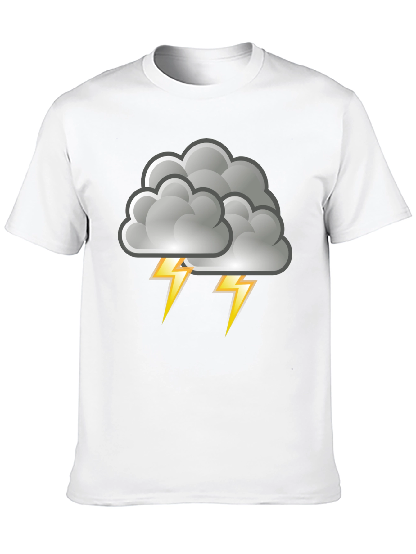 Black Stormy Weather T-Shirt - Cloud Lightning Design view 10