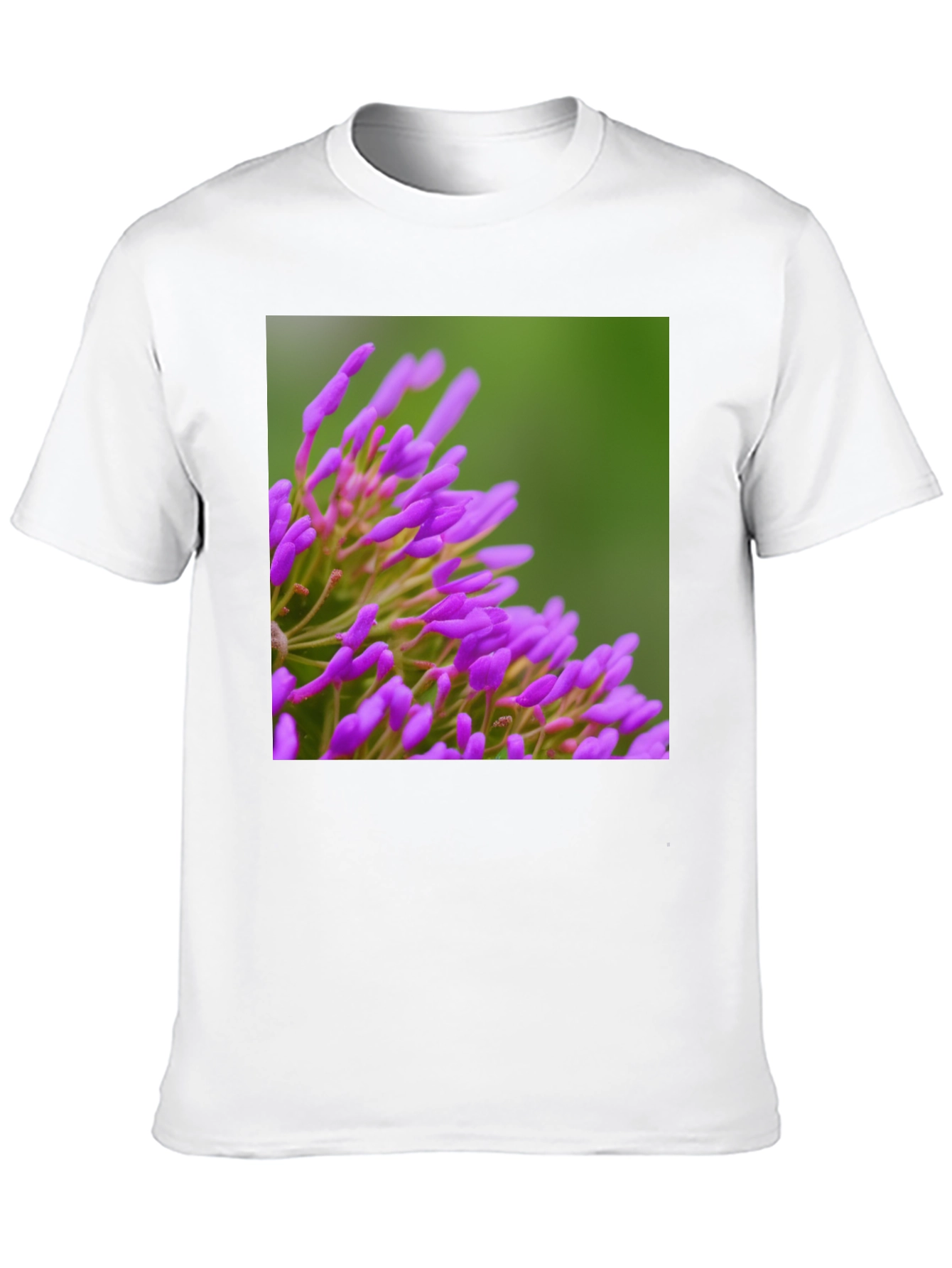 Black Purple Floral Print Black T-Shirt view 10