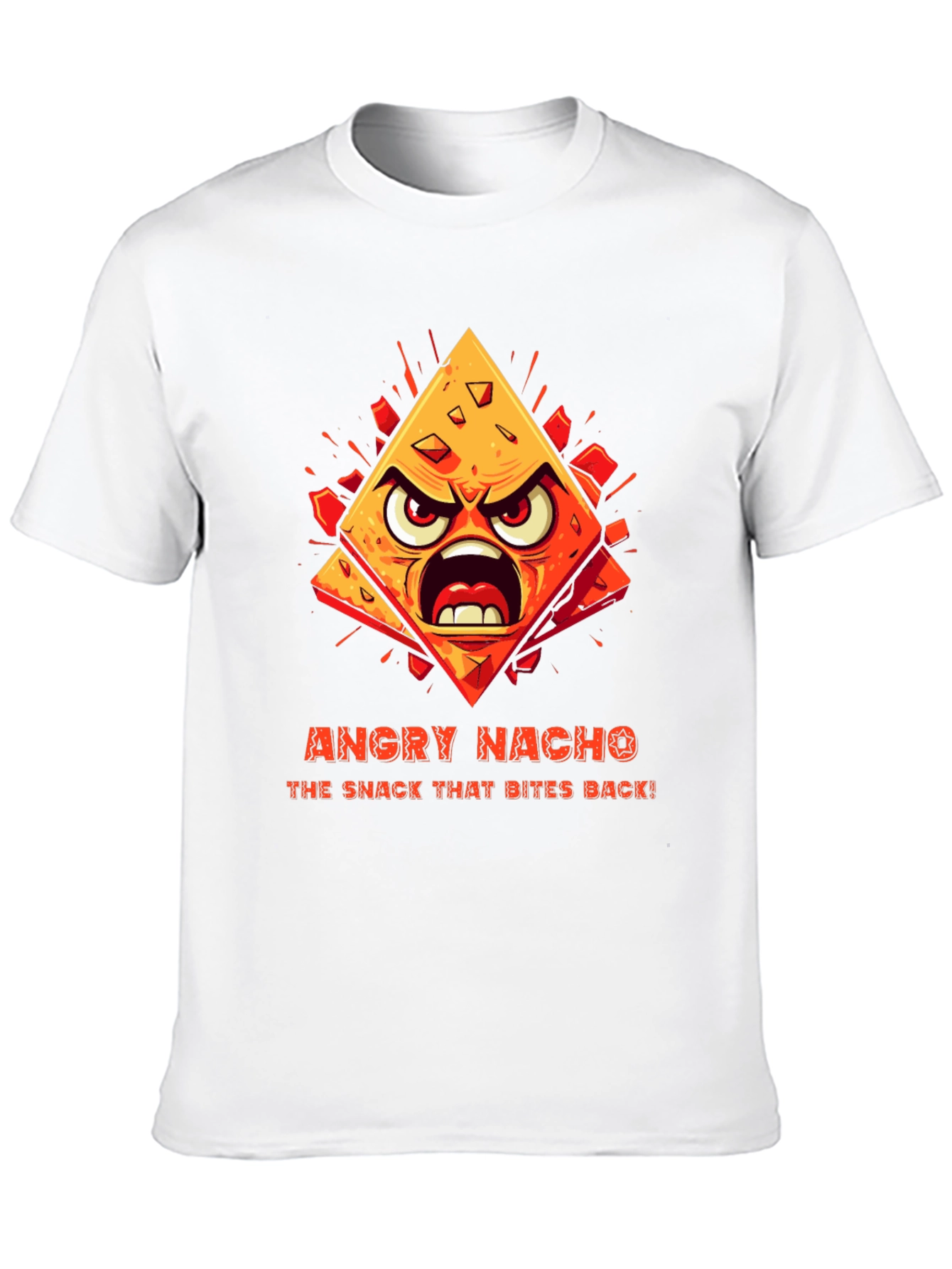 Black Angry Nacho Bite Back Black T-Shirt view 10