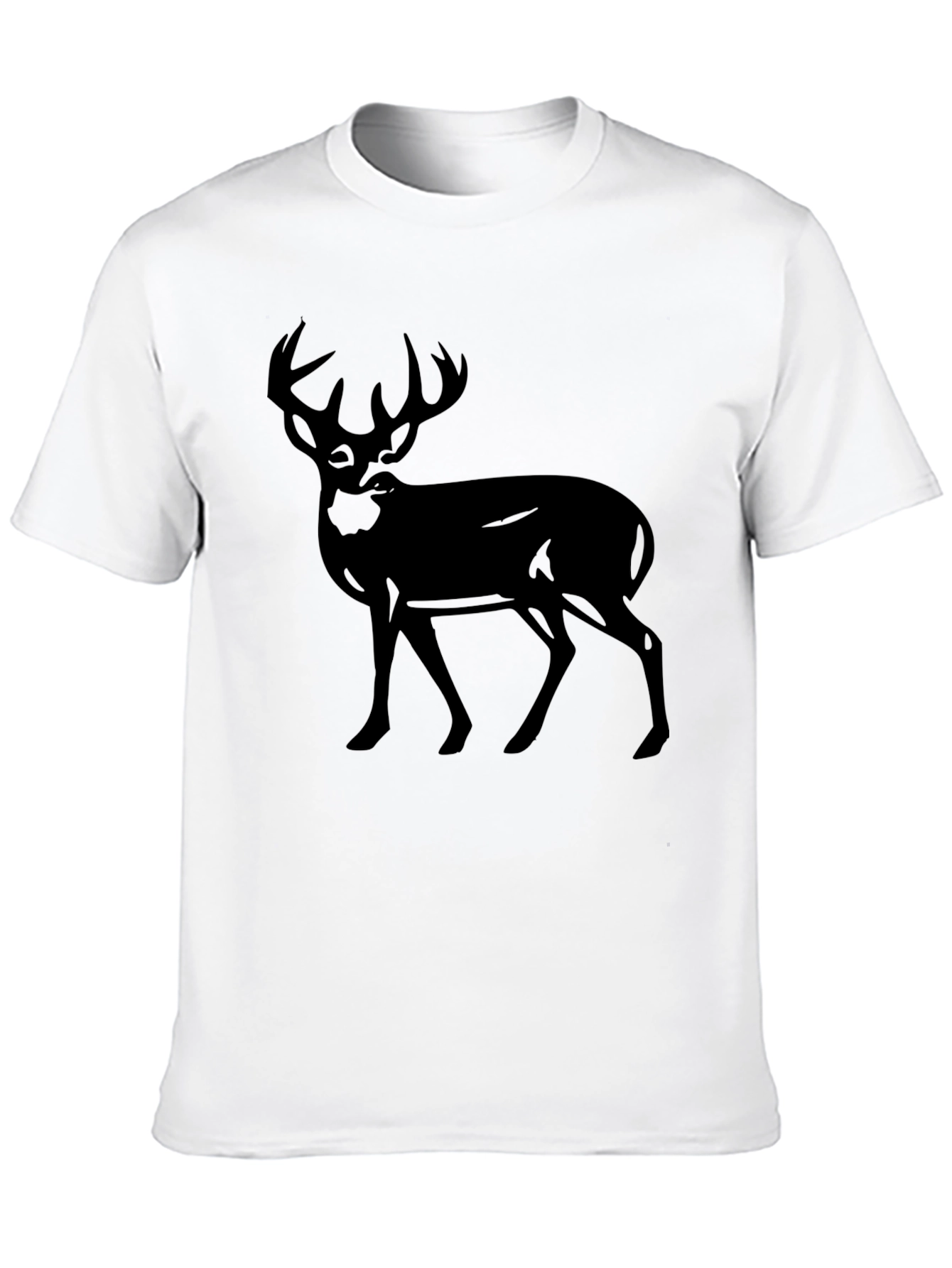 Black Men's Deer Graphic Black T-Shirt view 10