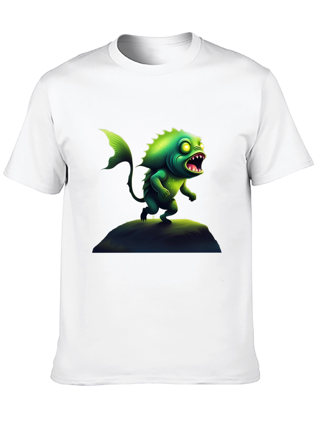 Black Monster Fish Graphic Tee - Unique Creature Design view 10
