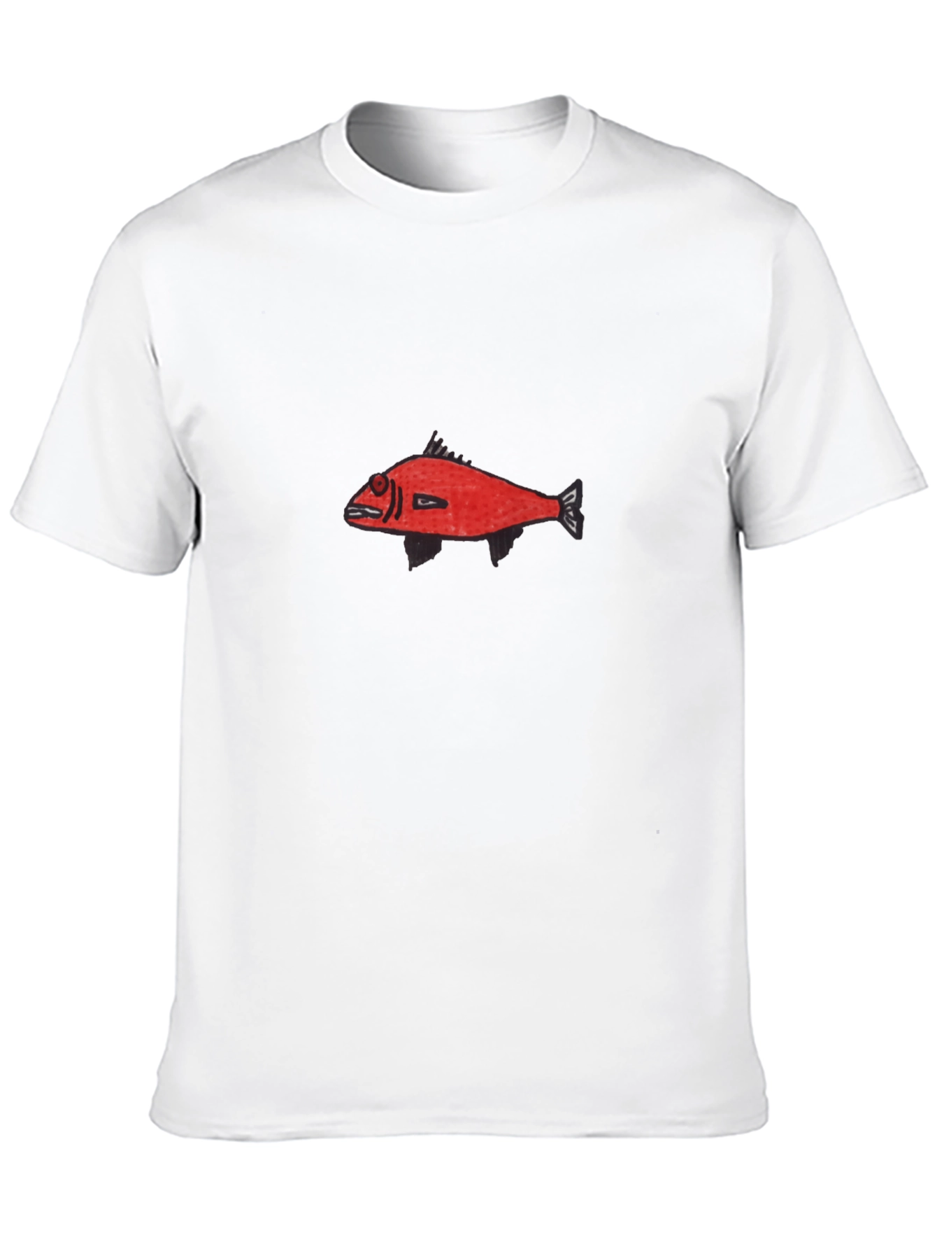 Black Red Fish Graphic Black T-Shirt - Unique Design view 10