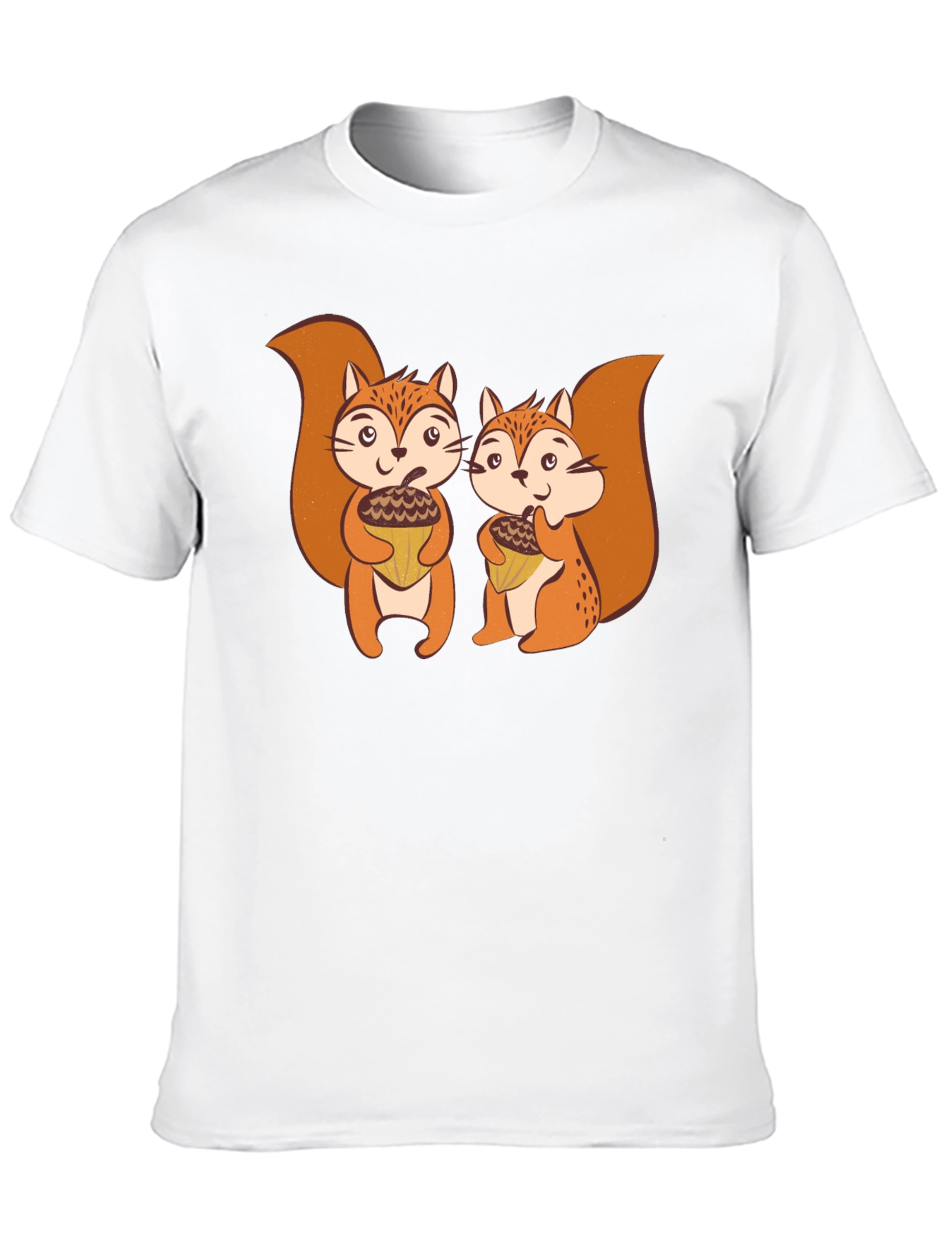 Black Cute Squirrels Holding Acorns Black T-Shirt view 10