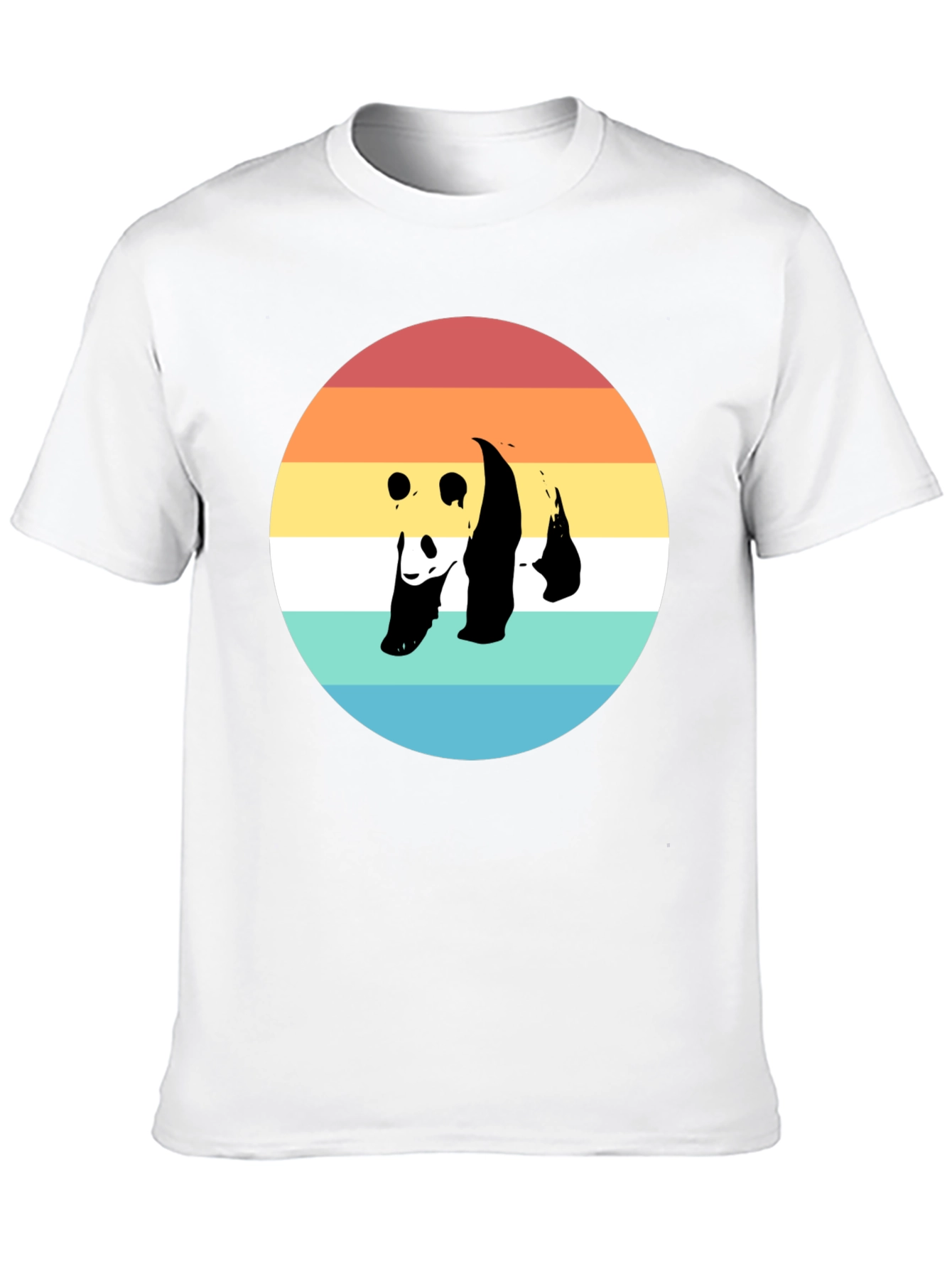 Black Panda Sunset Graphic Tee - Trendy Casual Shirt view 10