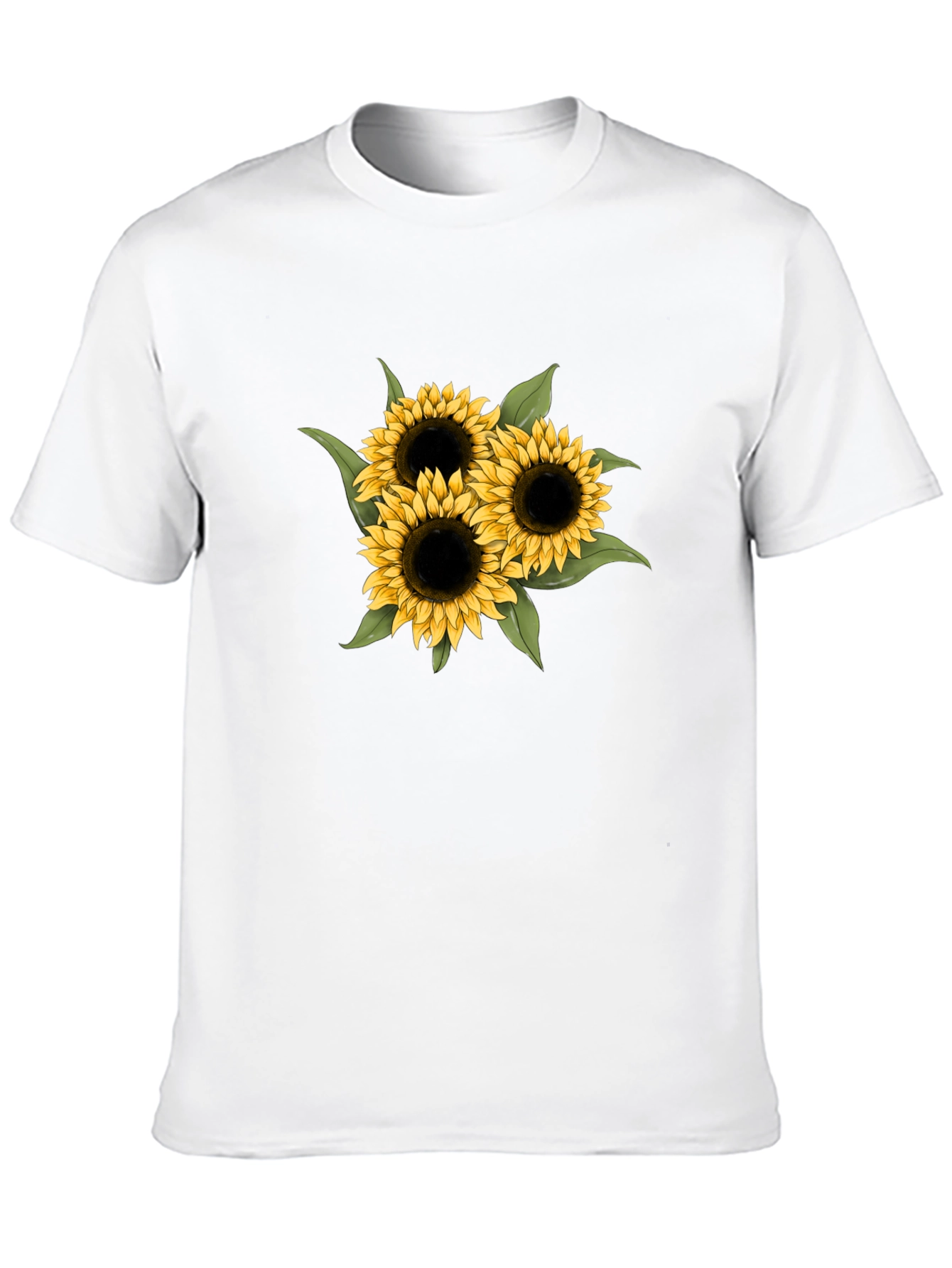 Black Sunflower Graphic Tee - Black Cotton Casual T-Shirt view 10