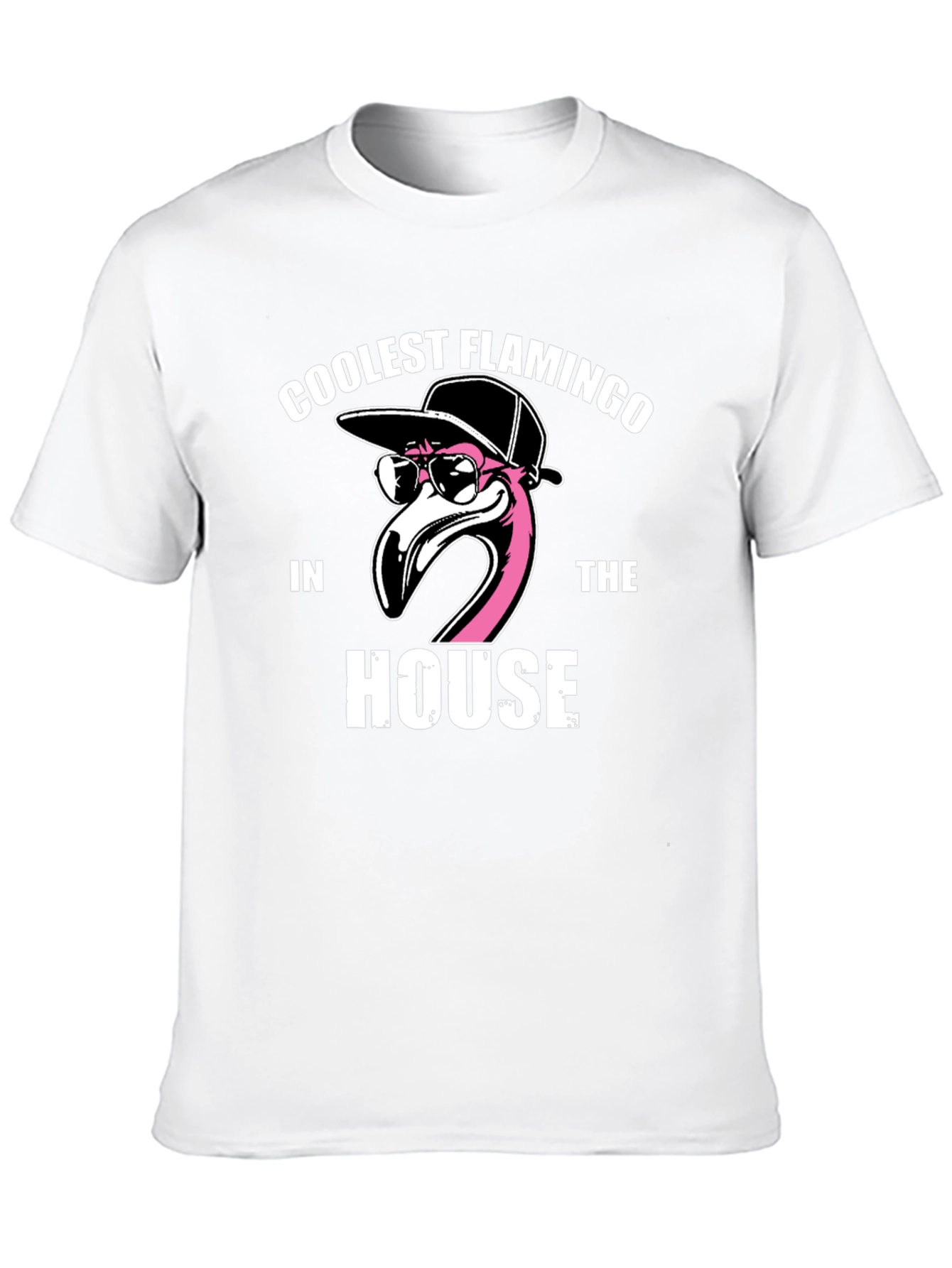 Black Coolest Flamingo in the House Black Graphic Tee view 10