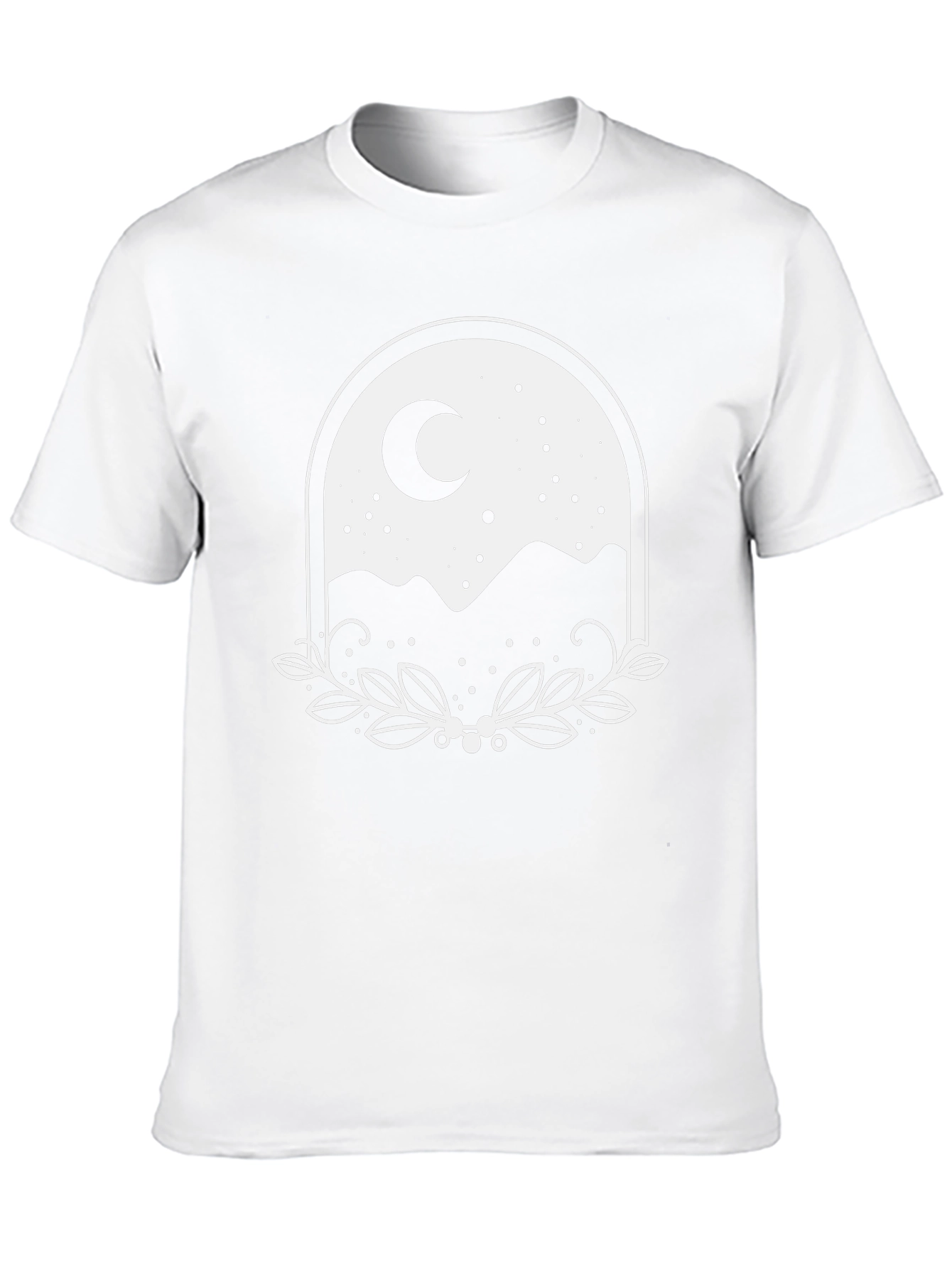 Black Nature Moon Graphic Tee - Black Cotton T-Shirt view 10