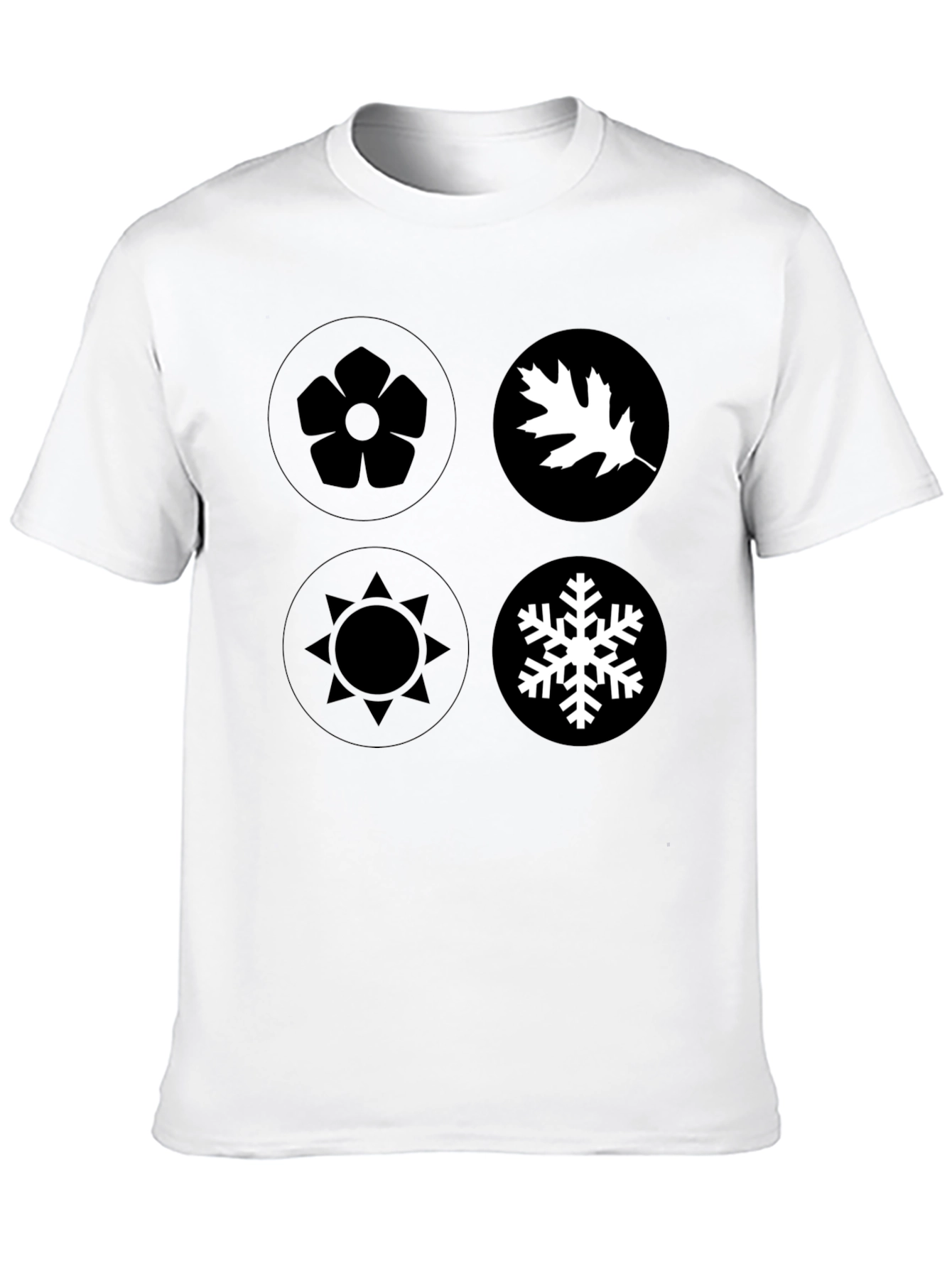 Seasons Graphic Tee - Black Cotton Casual Wear - 10