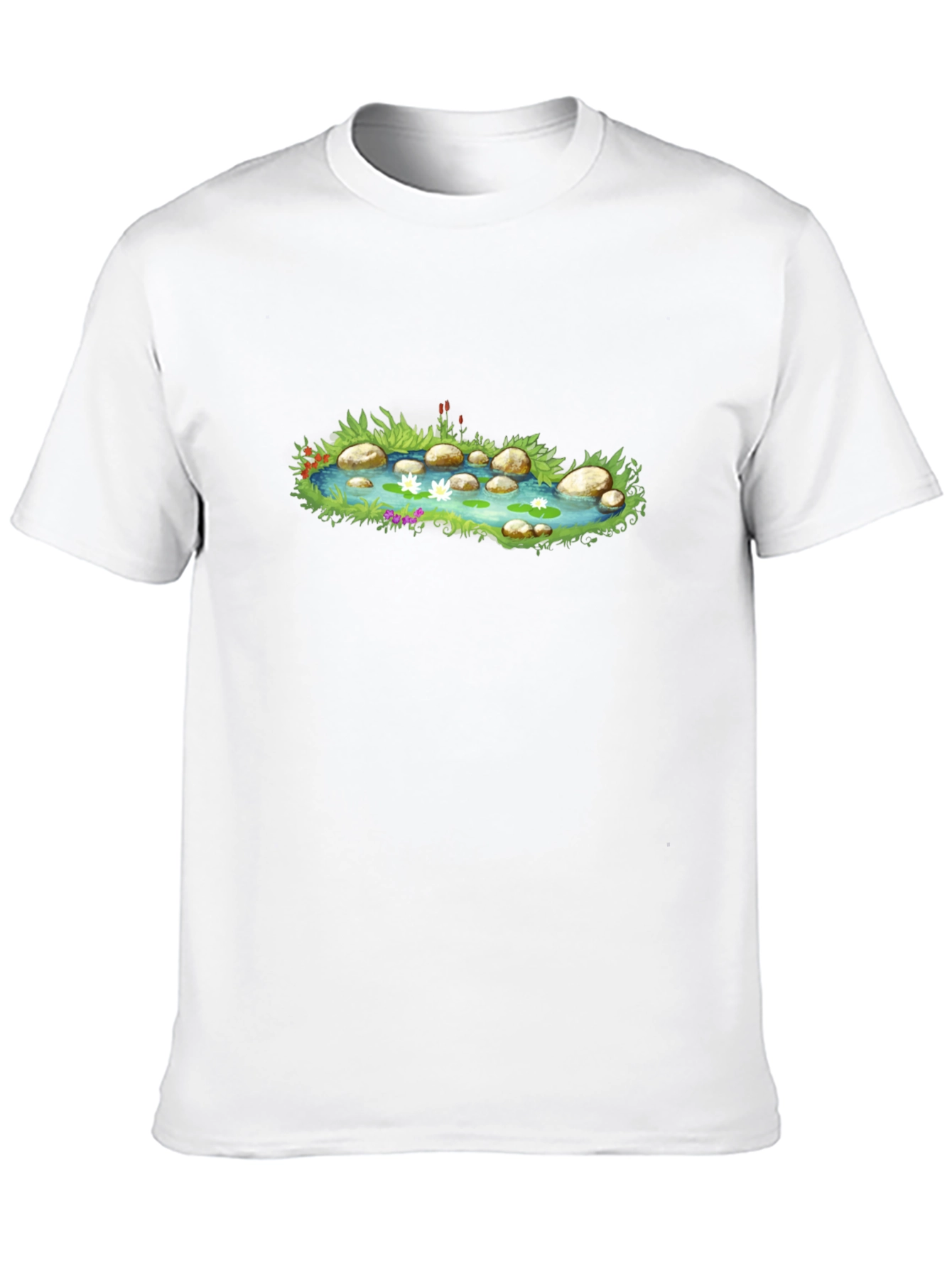 Black Pond Design Black T-Shirt view 10