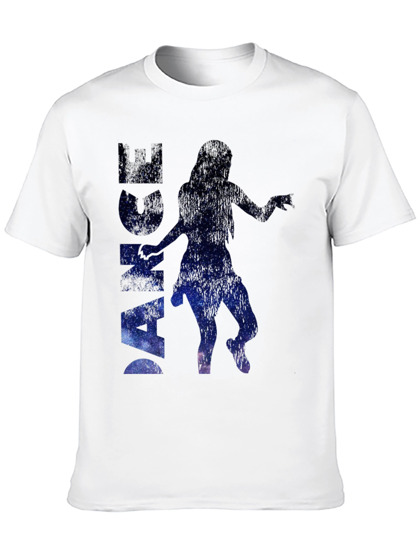 Black Dance Silhouette Galaxy Print Black T-Shirt view 10
