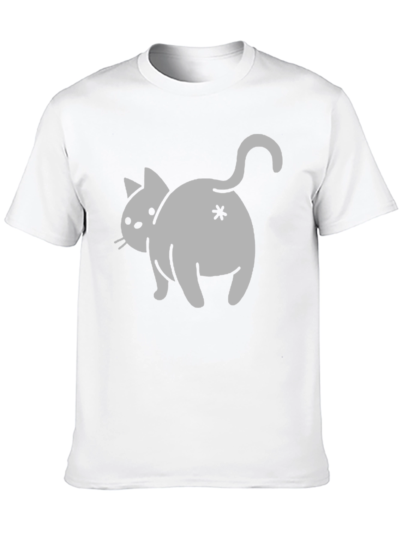 Black Funny Cat Butt T-Shirt - Black Cotton Blend view 10
