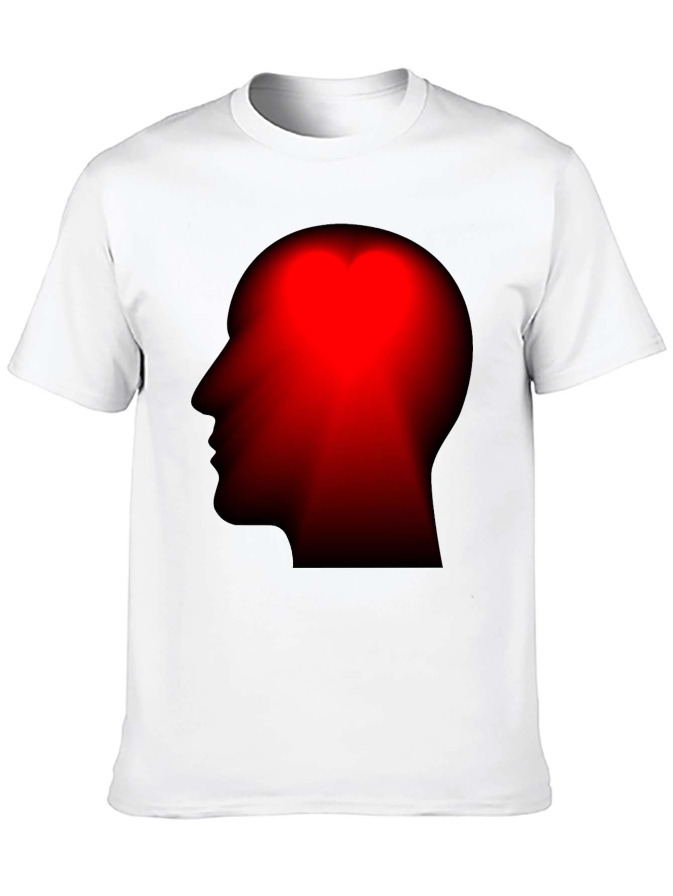 Black Red Head Silhouette Black T-Shirt view 10