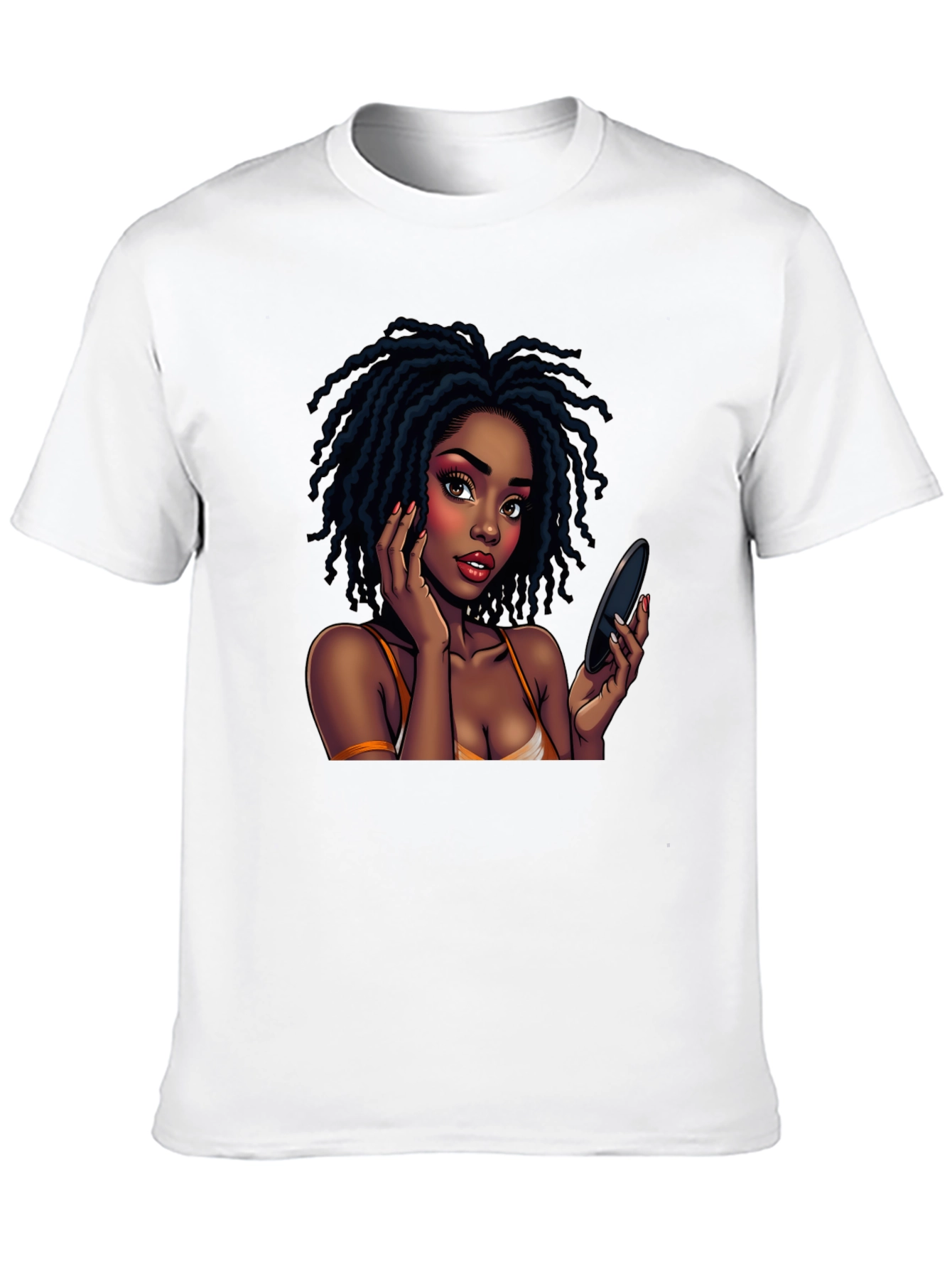 Black Black T-Shirt with Animated Girl Graphic view 10